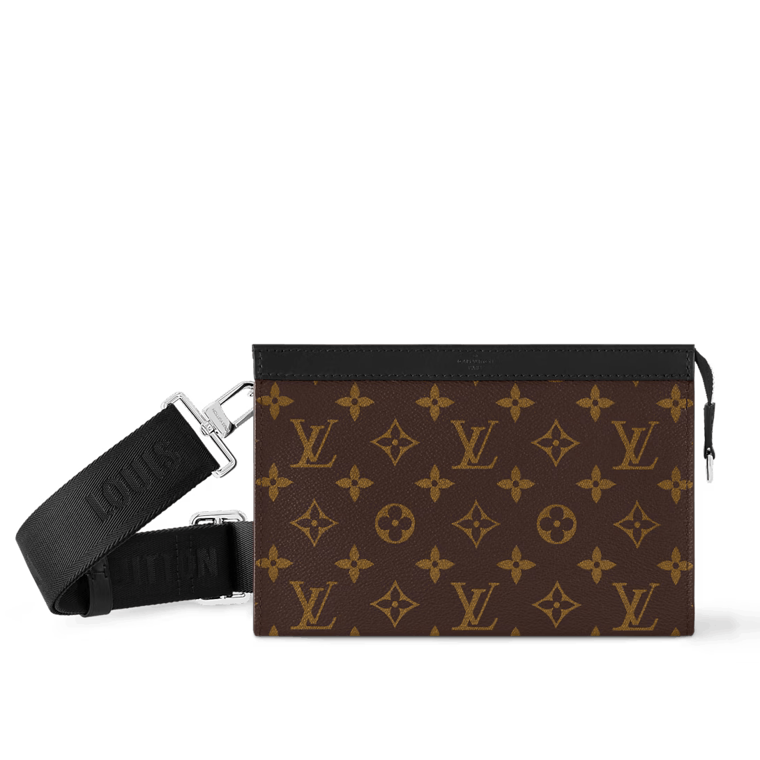 Leather x Louis Vuitton Gaston Wearable Wallet Messenger Bag Brown M14036, Men's
