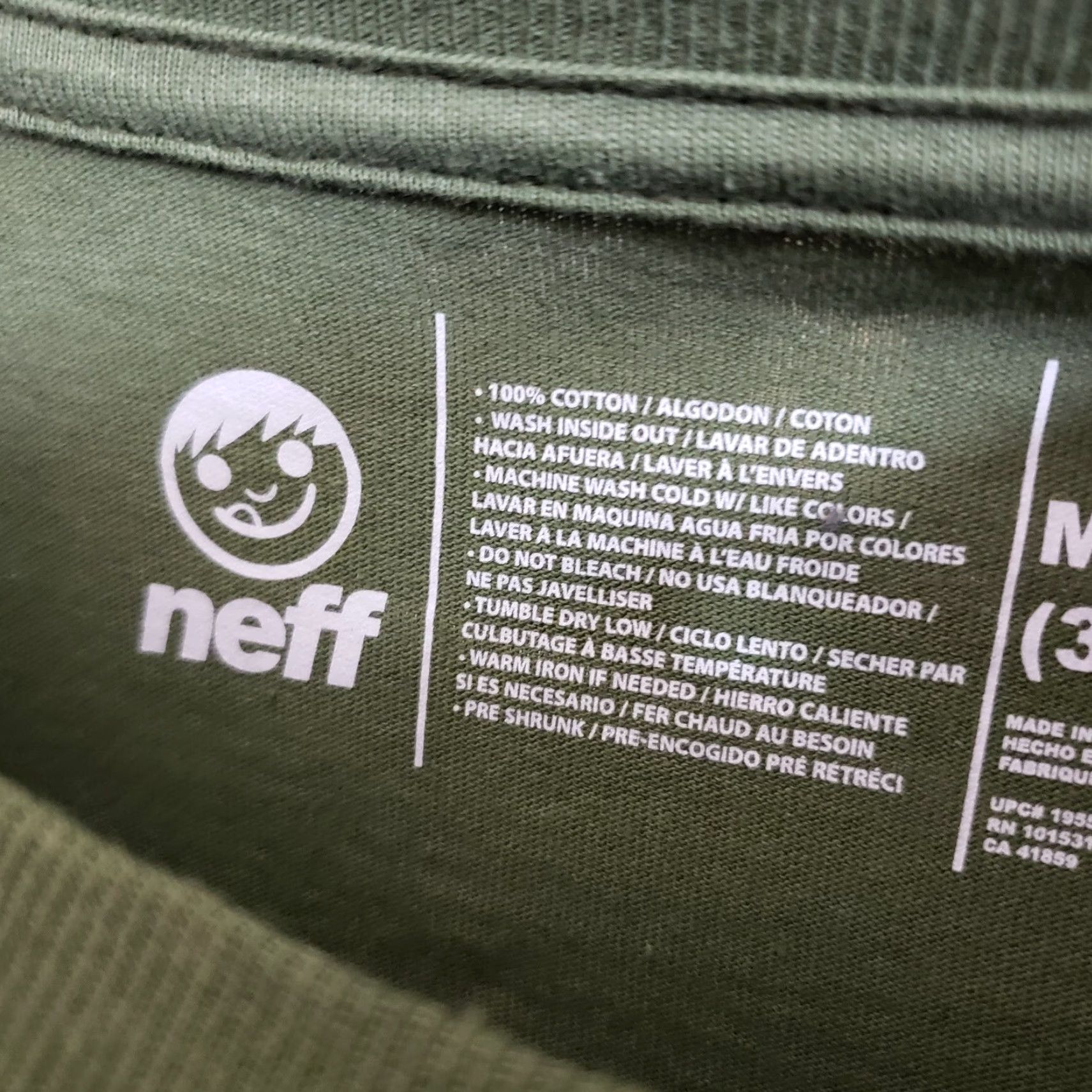 Vintage Neff Mens Long Sleeve Graphic Tee Sz M Green Purple Playing Hooky Cotton Tee Shirt Mens Size US M / EU 48-50 / 2 - 6 Thumbnail