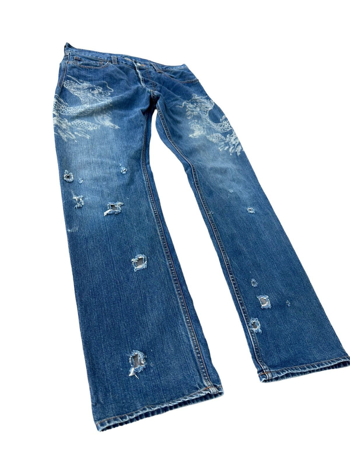 Eternal Eternal dragon printed denim jeans Size US 32 / EU 48 - 4 Thumbnail