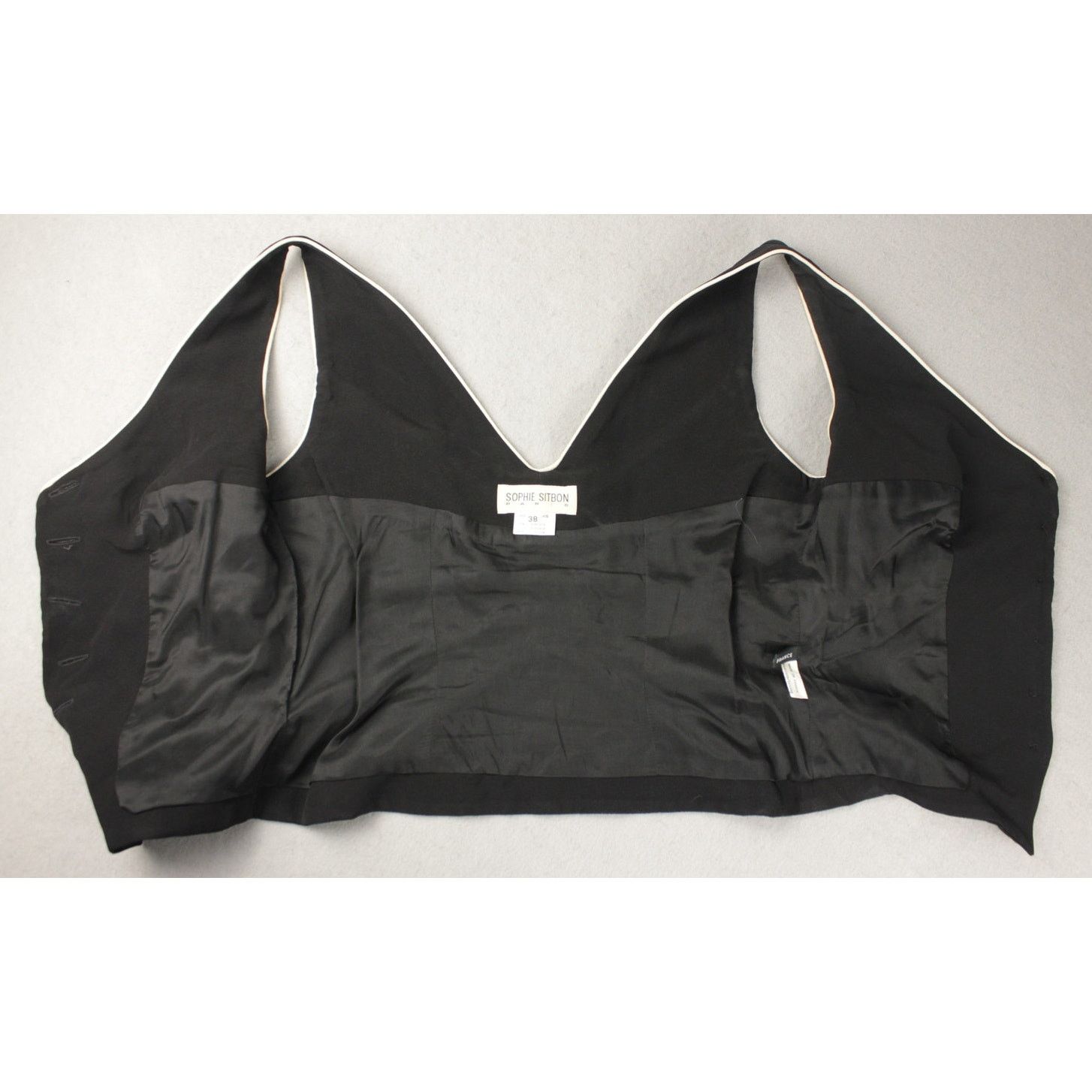Other Sophie Sitbon Paris Women Set Blazer Vest Black Sz 36/38 Size XS / US 0-2 / IT 36-38 - 11 Thumbnail