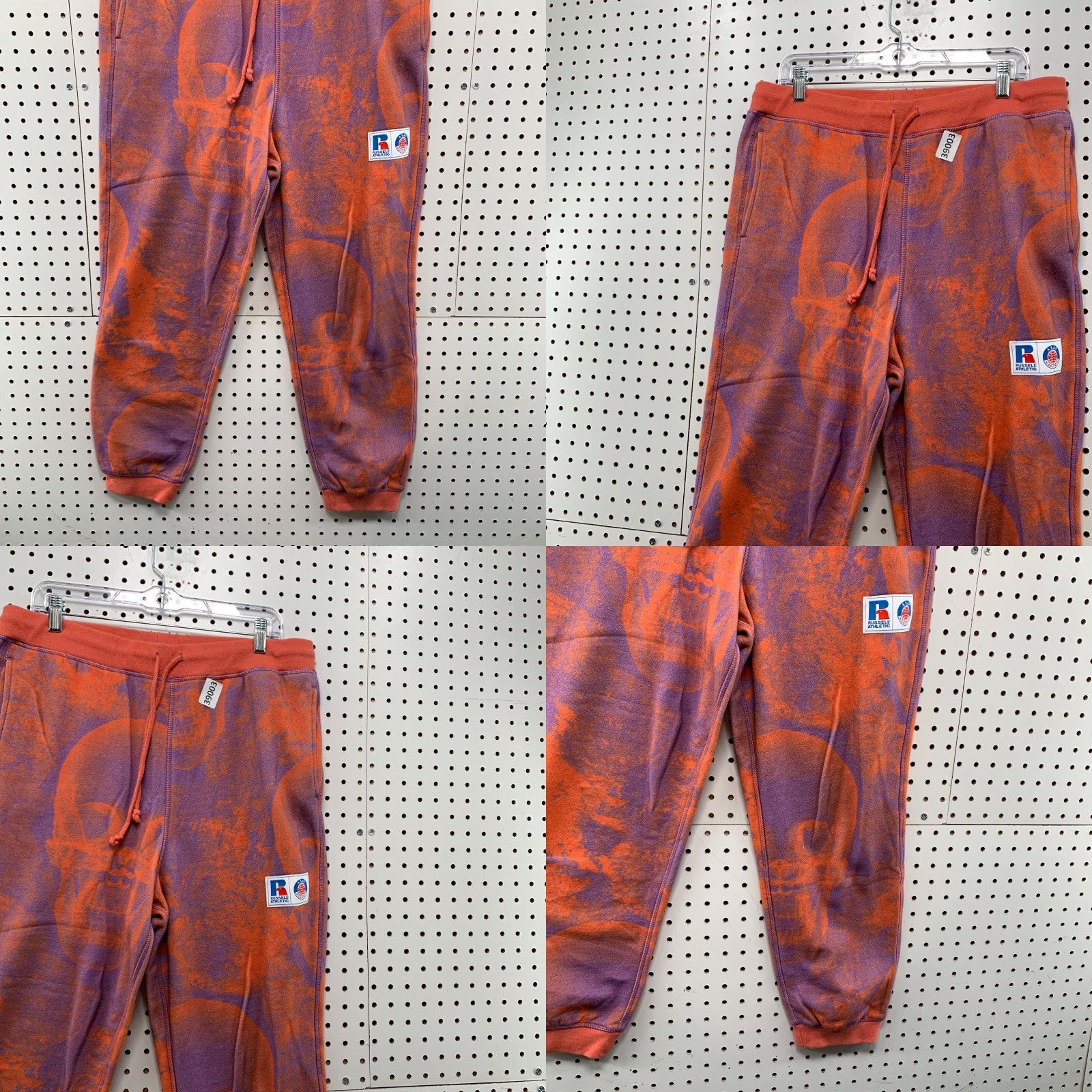 Russell Athletic VINTAGE Russell Athletic A ASAP Sweatpants Men's Medium Orange Skull Activewear 34x26 Hip Hop Size US 31 - 8 Thumbnail