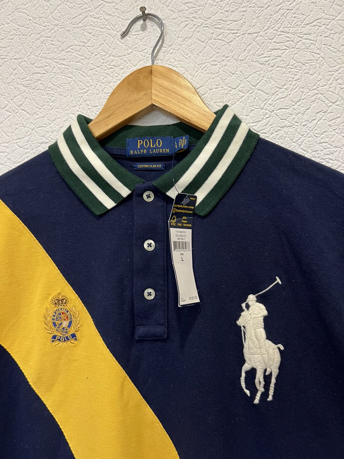Vintage NWT Vintage Polo Ralph Lauren Blue Polo Shirt 90’s Size US L / EU 52-54 / 3 - 2 Thumbnail