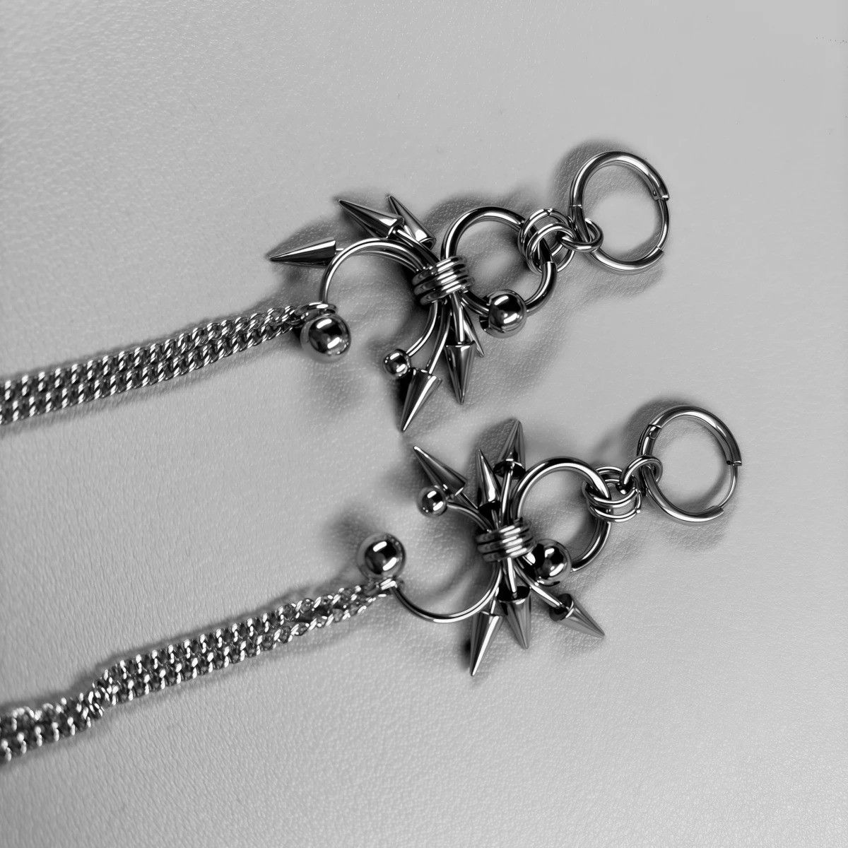 Jewelry Y2k Gothic Hoops Spike Earrings Size ONE SIZE - 4 Thumbnail