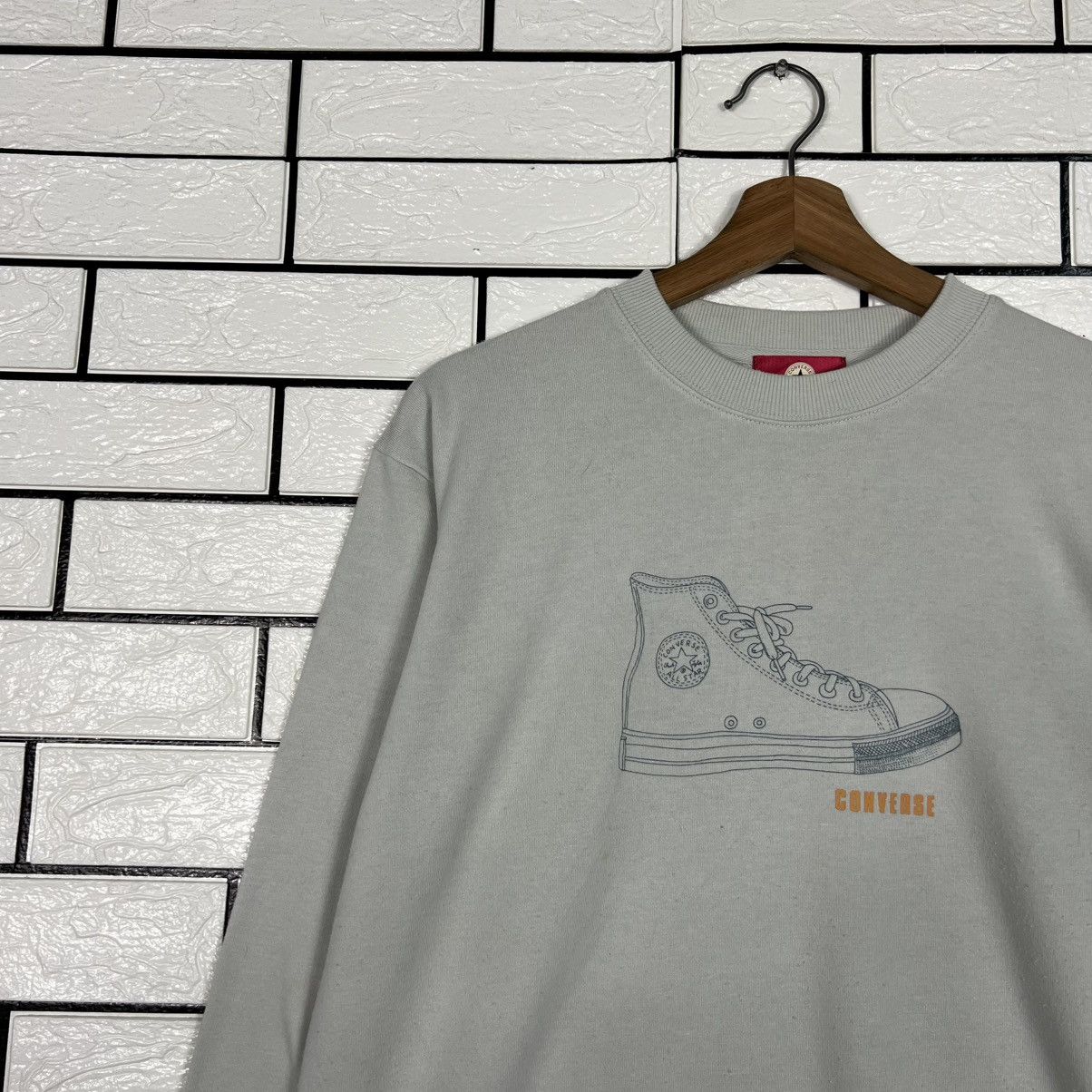 Converse CONVERSE Shoes Big Logo Crewneck Sweatshirt #4097-C186 Size US L / EU 52-54 / 3 - 4 Thumbnail