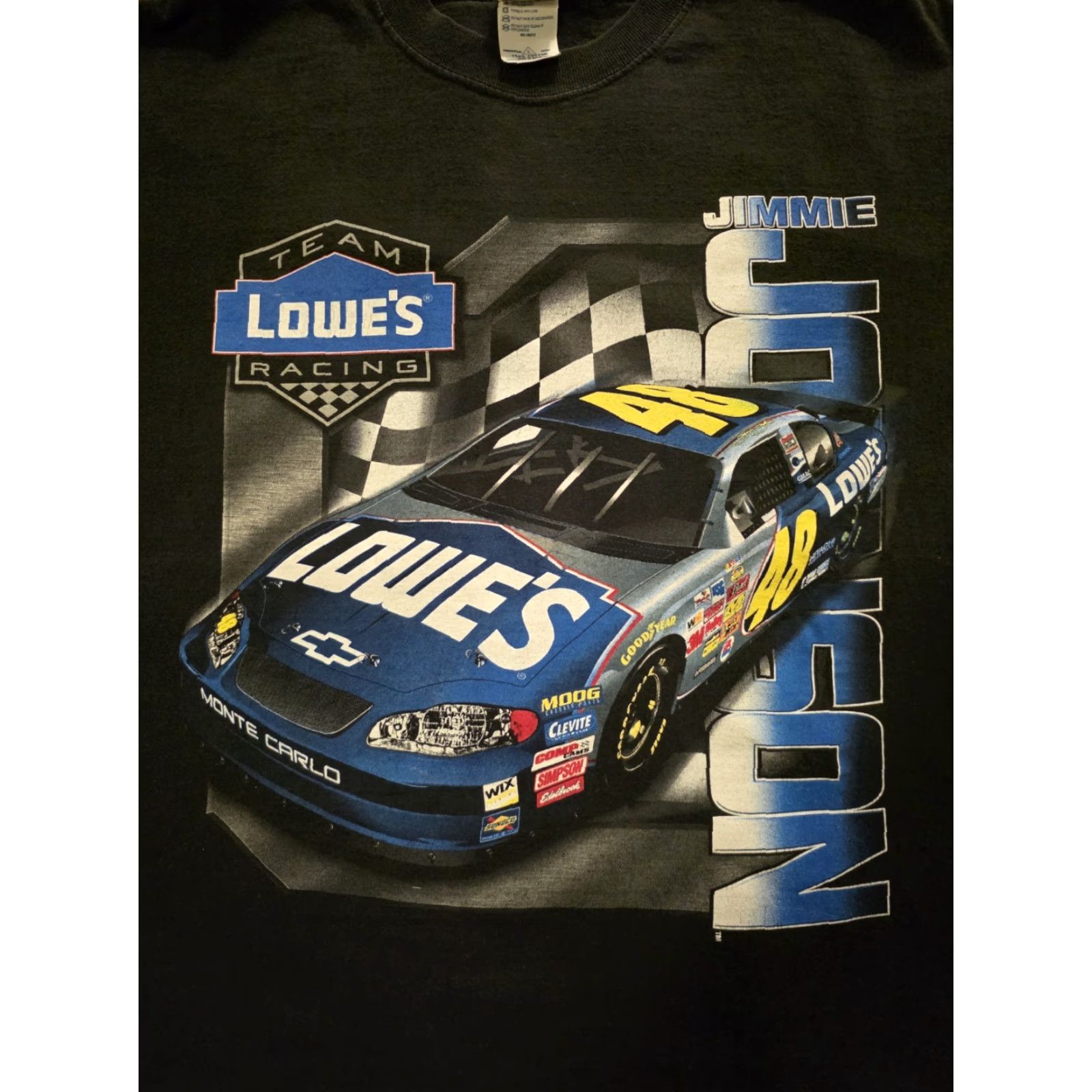 NASCAR VINTAGE Racing Champions Jimmie Johnson NASCAR Double-Sided T Shirt Black Large Size US L / EU 52-54 / 3 - 3 Thumbnail