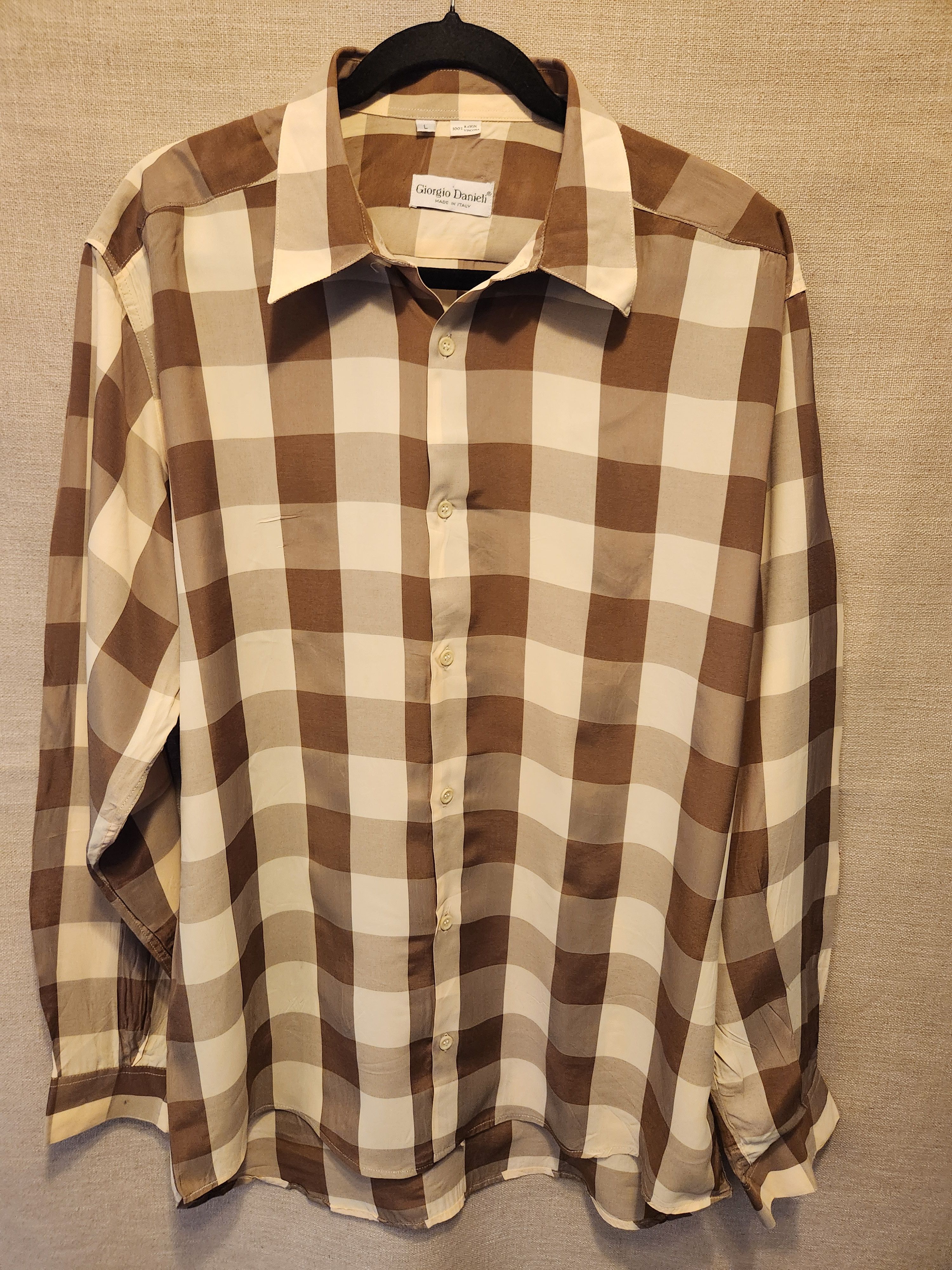 Other Vintage Giorgio Danifli Italian Made 100% Rayon Plaid Shirt Size US L / EU 52-54 / 3 - 1 Thumbnail