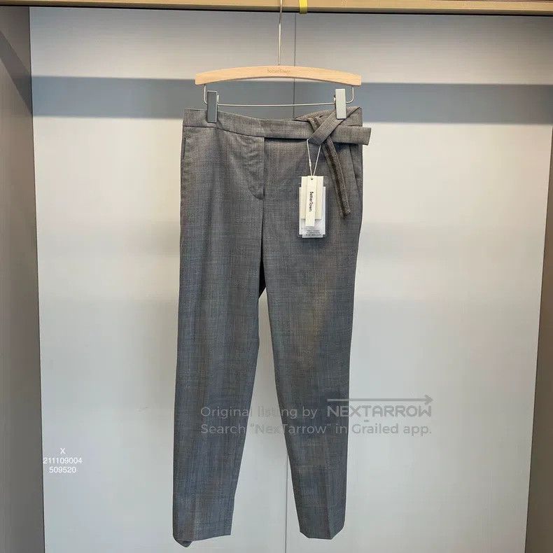 Brunello Cucinelli Brunello Cucinelli Gray Beaded New Wool Trousers Size 27" / US 4 / IT 40 - 1 Thumbnail