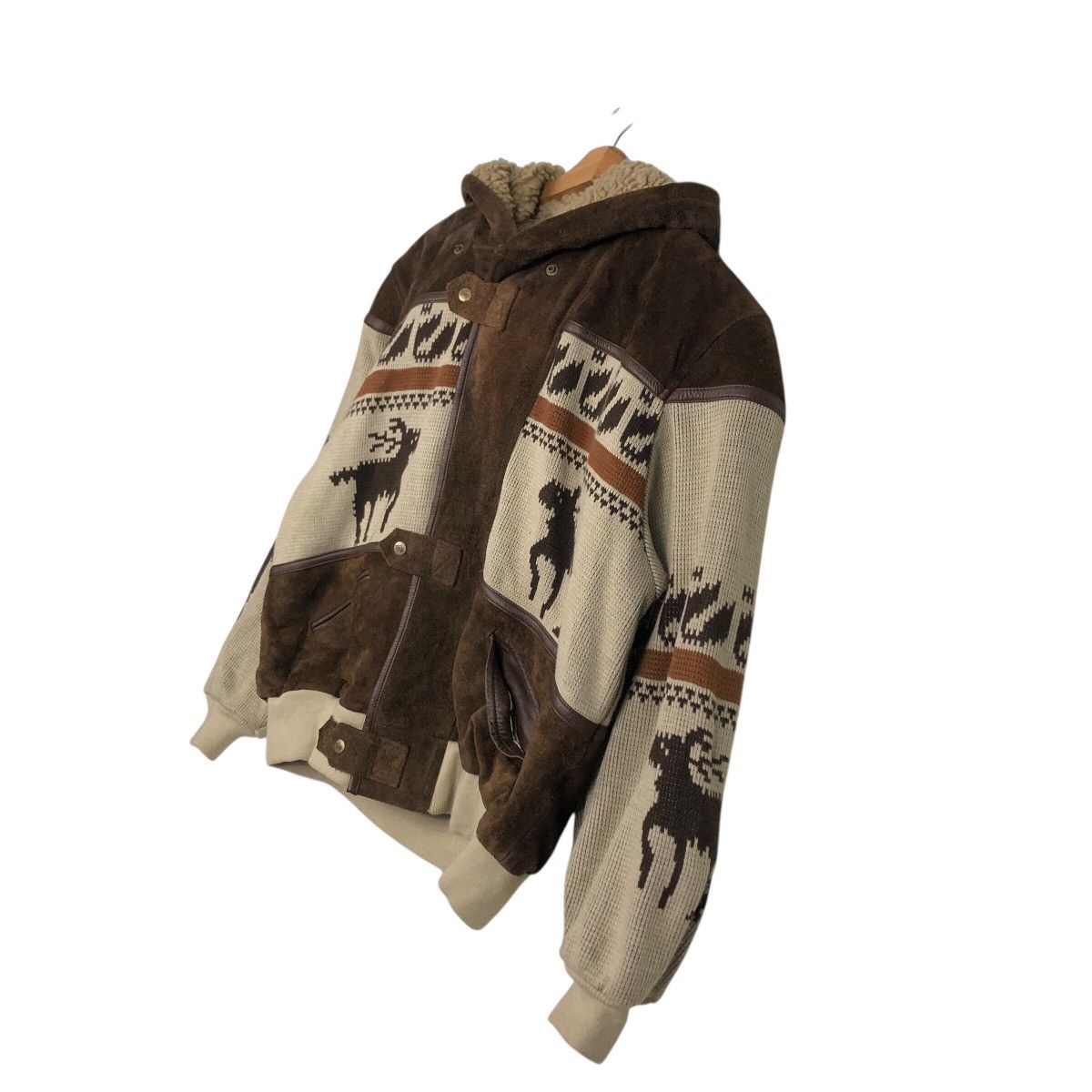 Japanese Brand Vtg ALLIX Cowboy Fleece-Lined Jacket Heavy Suede Paneling Size US L / EU 52-54 / 3 - 3 Thumbnail