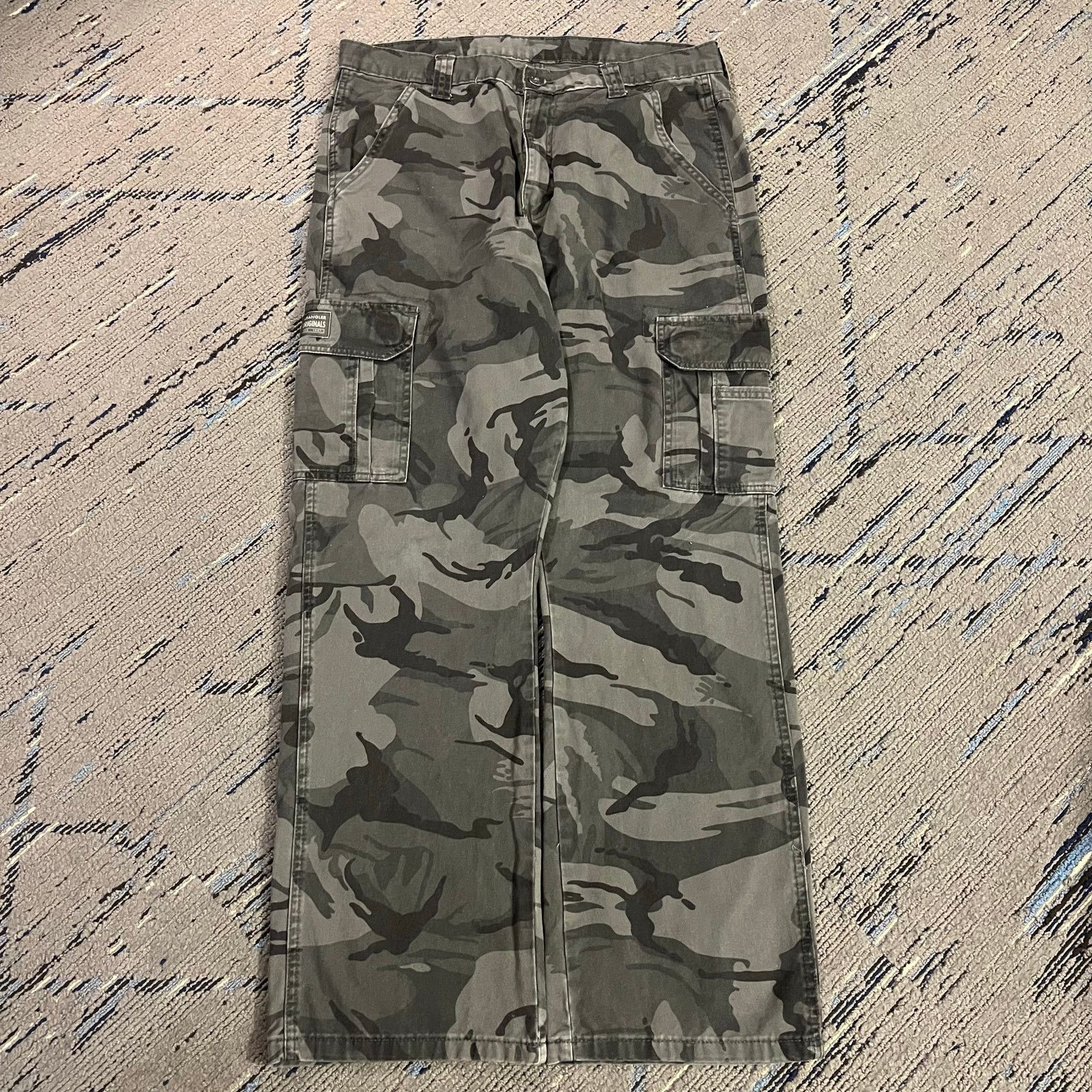 Wrangler Wrangler Dark Grey Camo Cargo 6‑Pocket Workwear Pants 34x30 Size US 34 / EU 50 - 2 Thumbnail