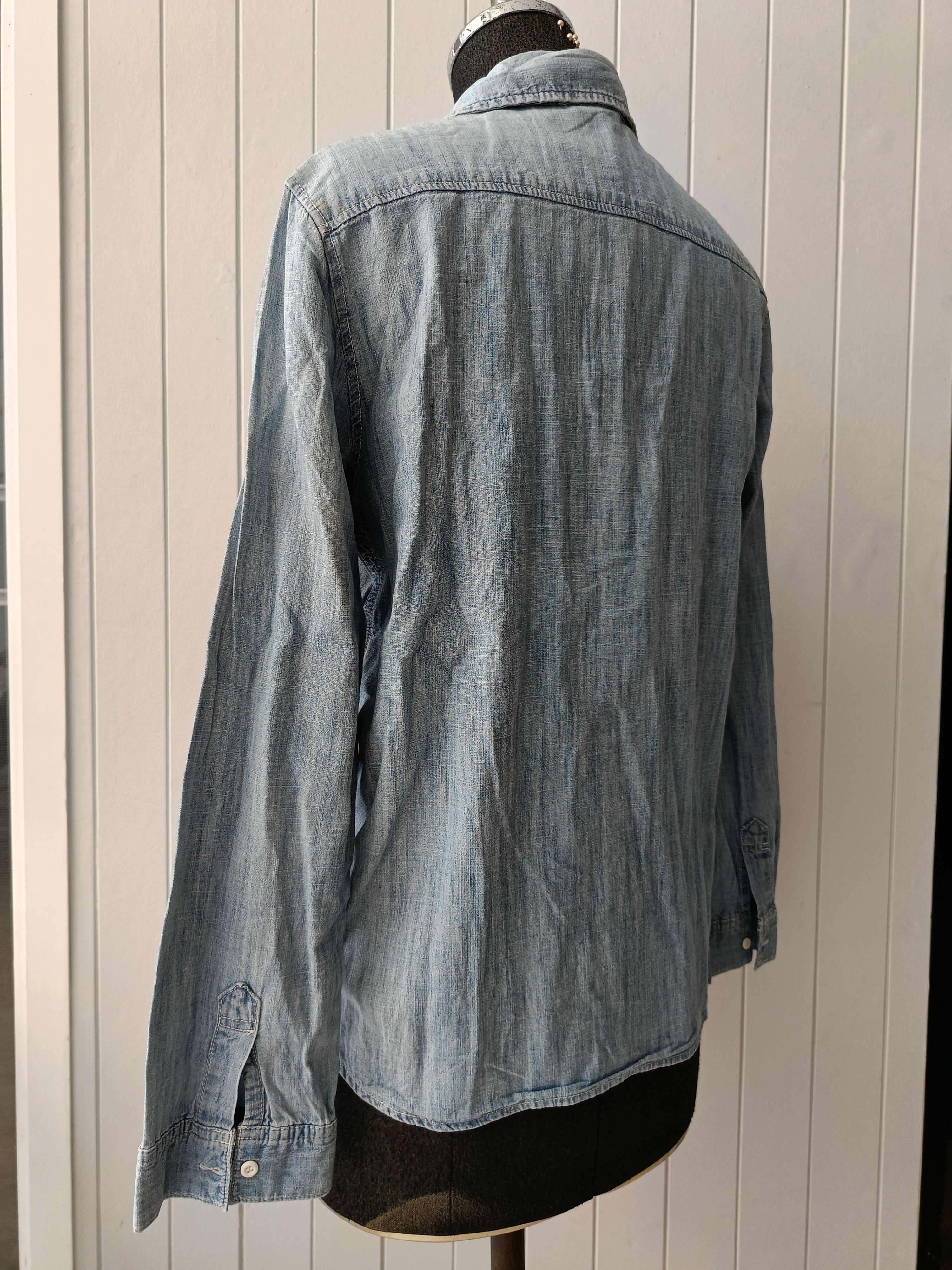 Japanese Brand Niko and ... 4 unisex blue denim chambray western work shirt Size M / US 6-8 / IT 42-44 - 7 Thumbnail