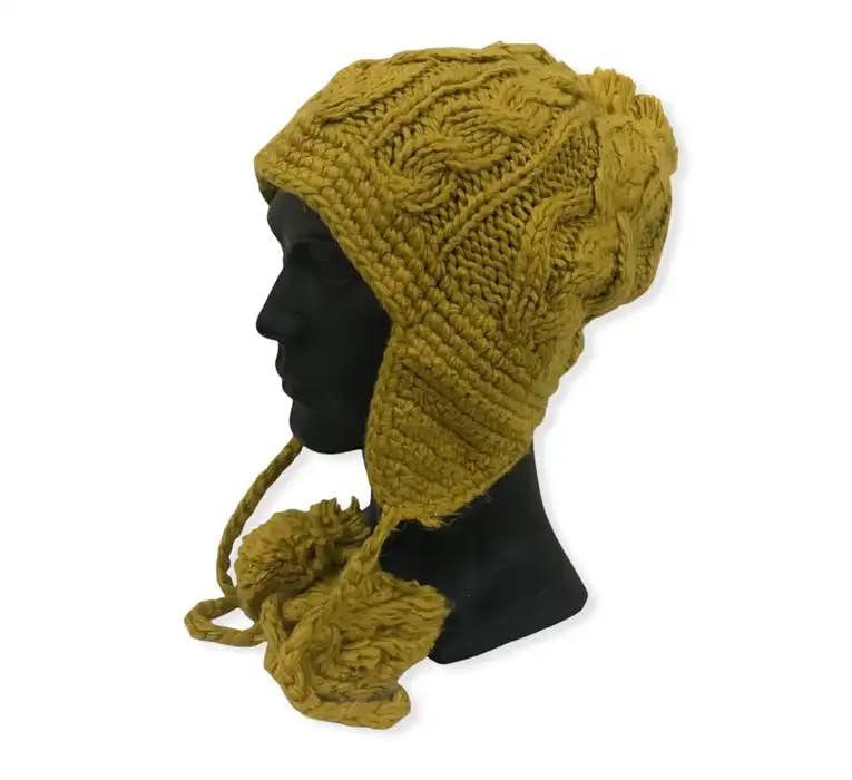 image of Earflap Knit Beanie Hat, Men's