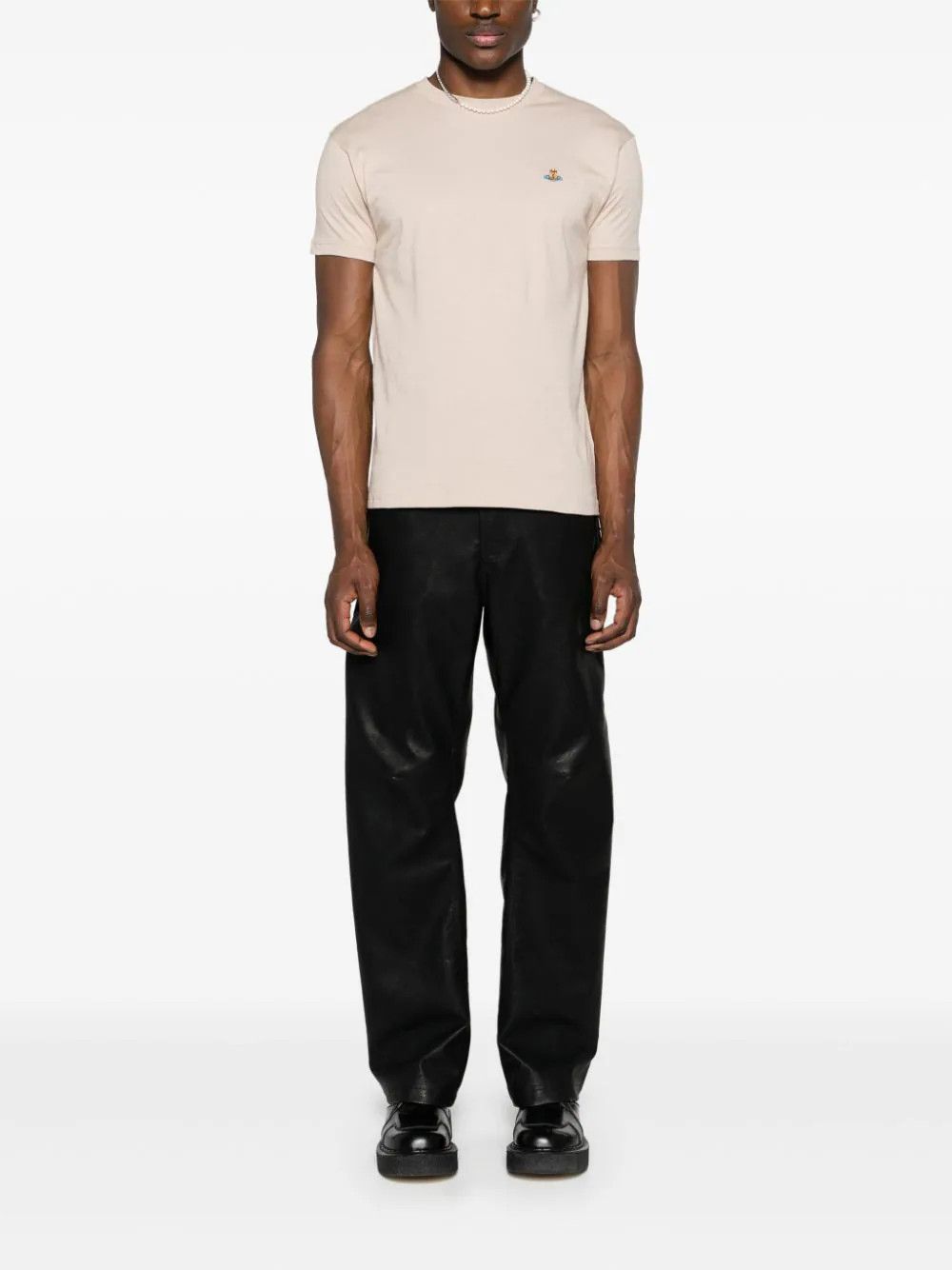 Vivienne Westwood o1s22i1n0924 Orb Logo Classic T-Shirt in Beige Size XL / US 12-14 / IT 48-50 - 3 Thumbnail