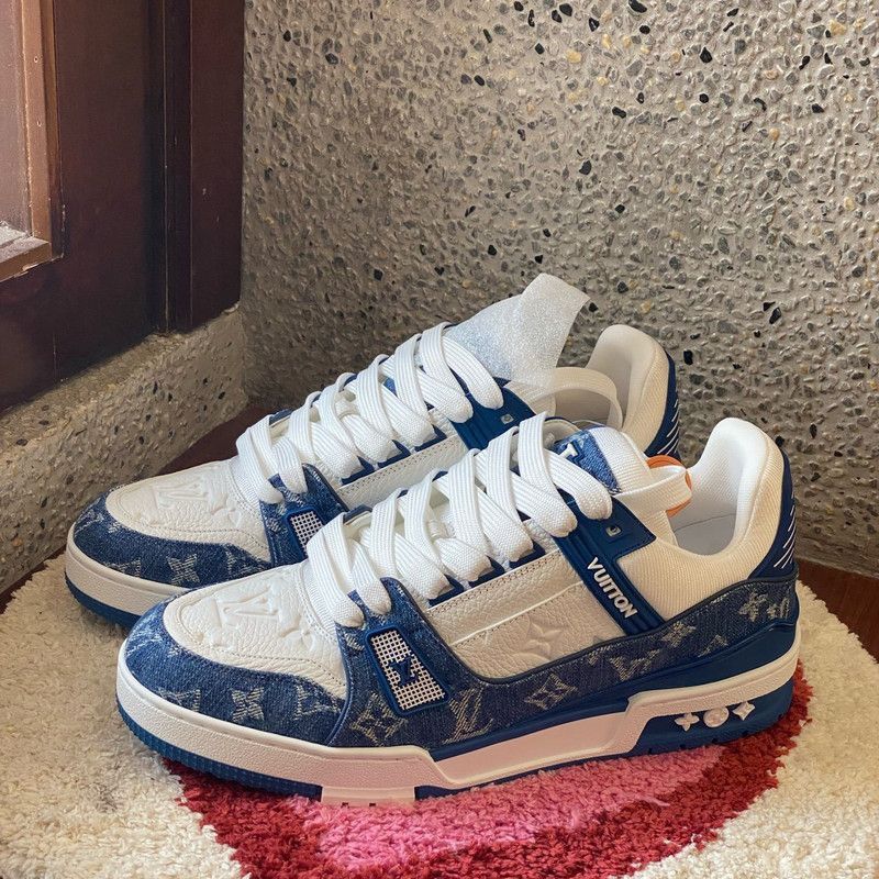 Louis Vuitton Louis Vuitton Denim Low-Top Fashion Sneakers -2508 Size US 8 / EU 41 - 2 Thumbnail