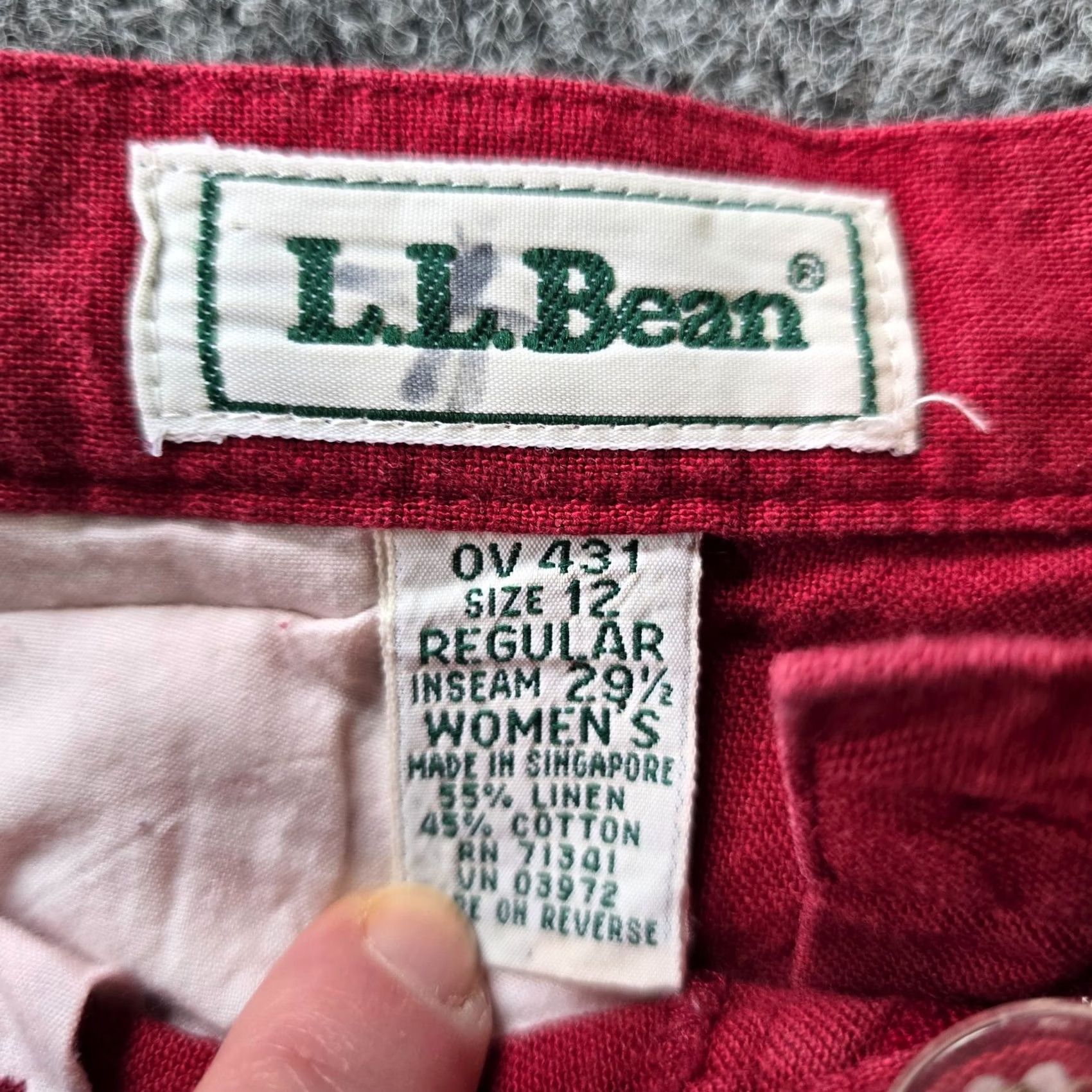 Vintage VINTAGE L.L. Bean Pants Womens 12 Red Linen Blend Tapere High Waist 90s Chino Tapered Mens? Womens Size 34" / US 12 / IT 48 - 4 Thumbnail
