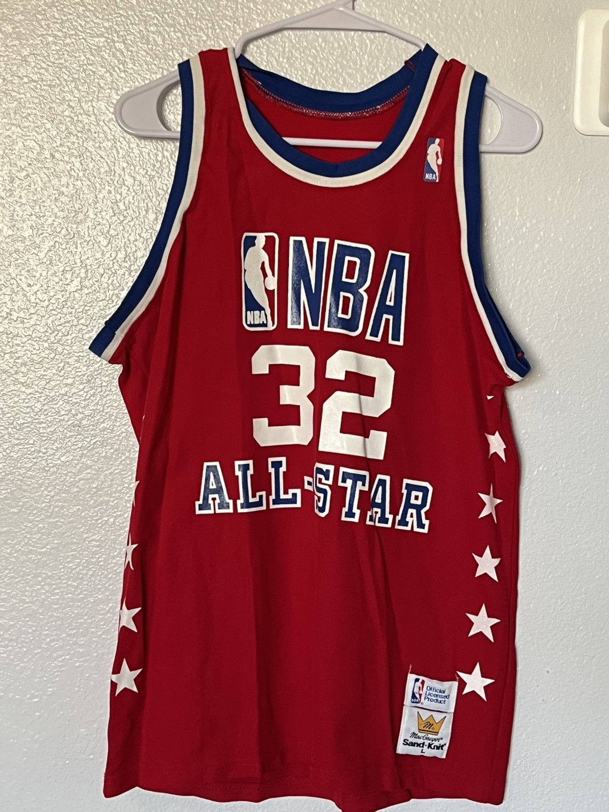 Vintage VTG 1987 NBA ALL STAR MAGIC JOHNSON SAND-KNIT RED BASKETBALL Size US L / EU 52-54 / 3 - 2 Thumbnail