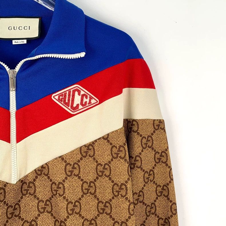 Gucci Gucci Color-blocked logo jacquard full-print lapel half-zi Size XS / US 0-2 / IT 36-38 - 3 Thumbnail
