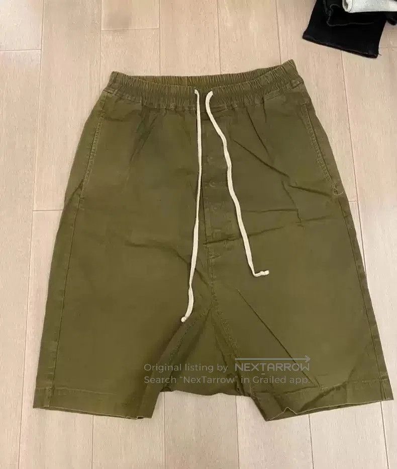 Rick Owens Rick Owens drawstring green shorts. Size US 32 / EU 48 - 1 Thumbnail