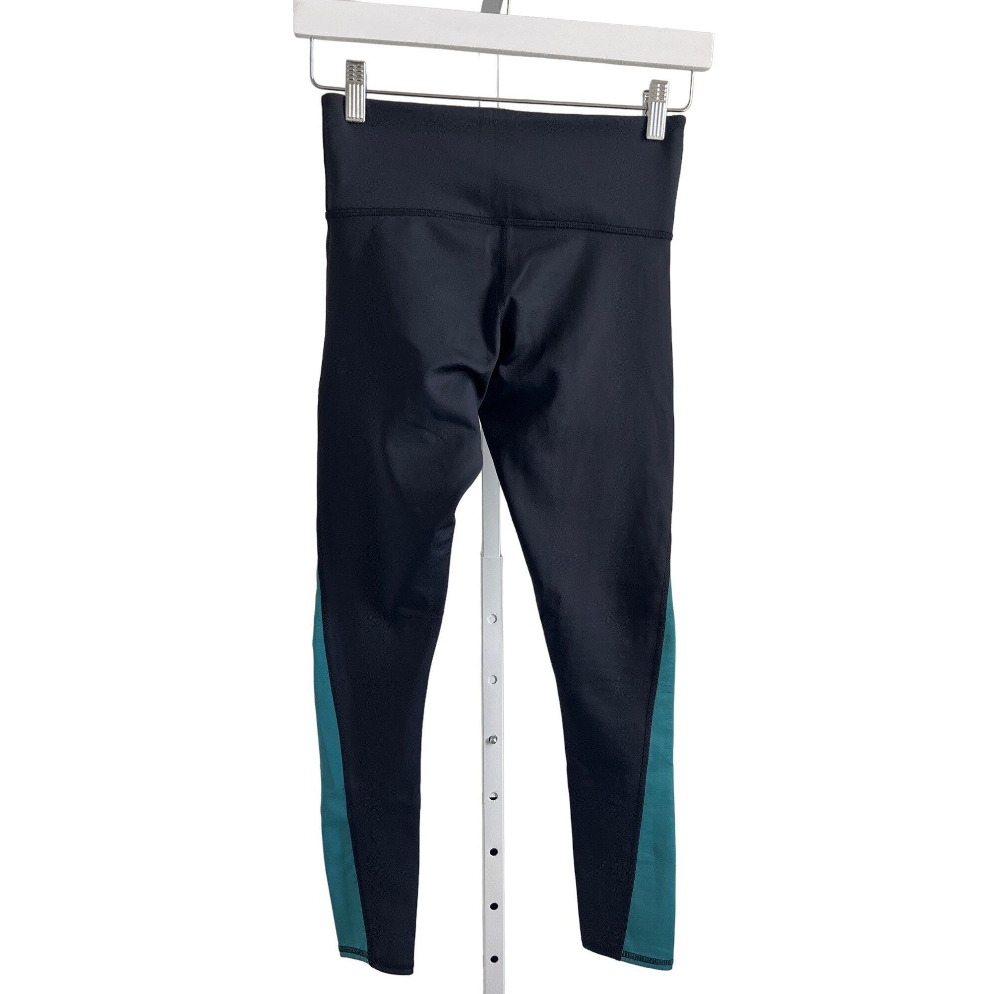 Other Noli Contrast Print Leggings Black With Teal & Grey Panels Size 27" / US 4 / IT 40 - 4 Thumbnail