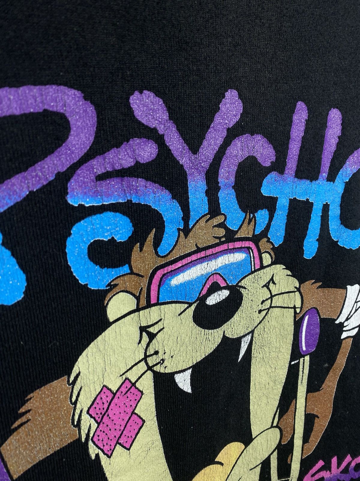 Warner Bros 🏜️Vintage 1990 Sweatshirt Looney Tunes Psycho Ski Skool Taz🏜️ Size US L / EU 52-54 / 3 - 3 Thumbnail