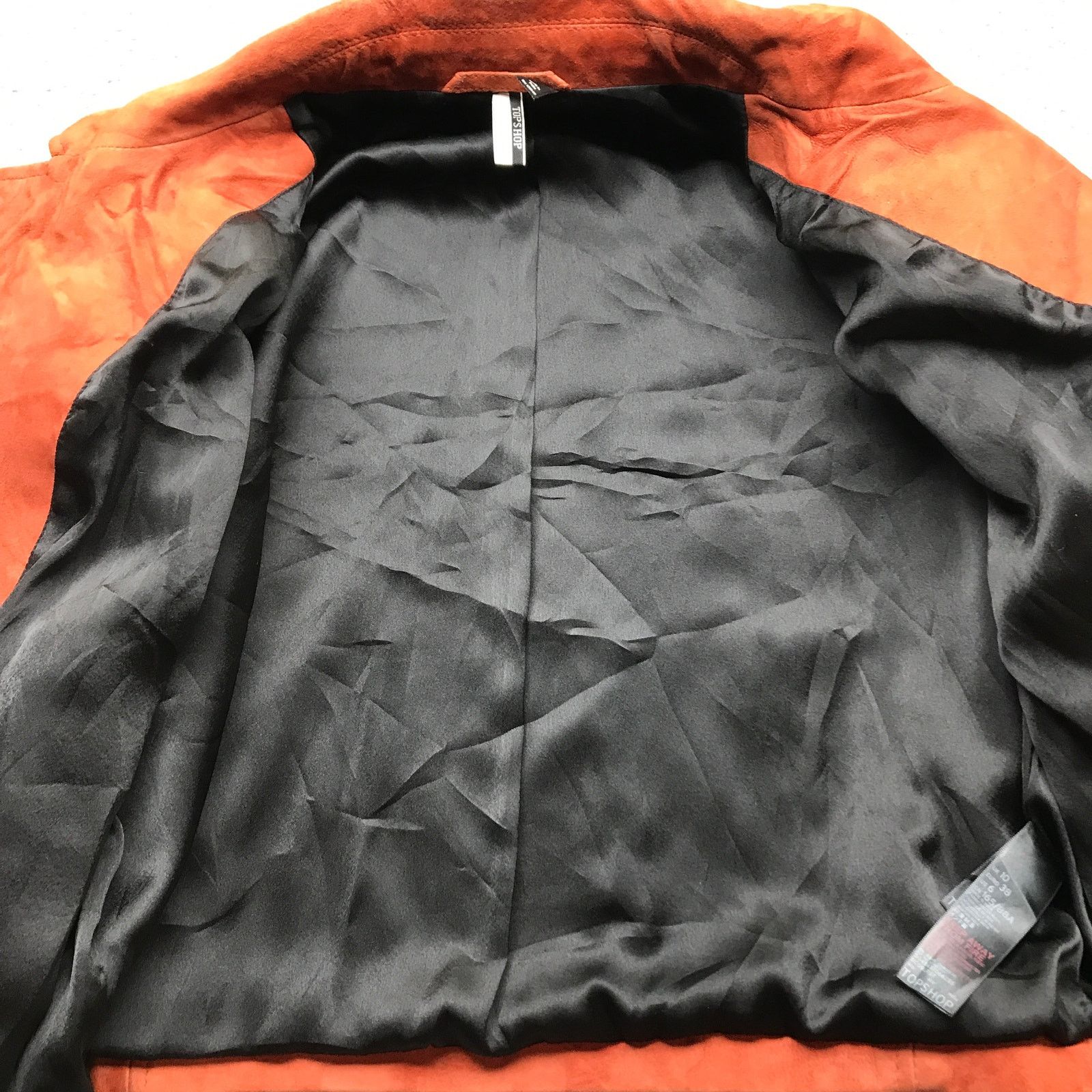 Topshop Topshop Suede Leather Biker Moto Jacket Womens Small Orange Size S / US 4 / IT 40 - 10 Thumbnail