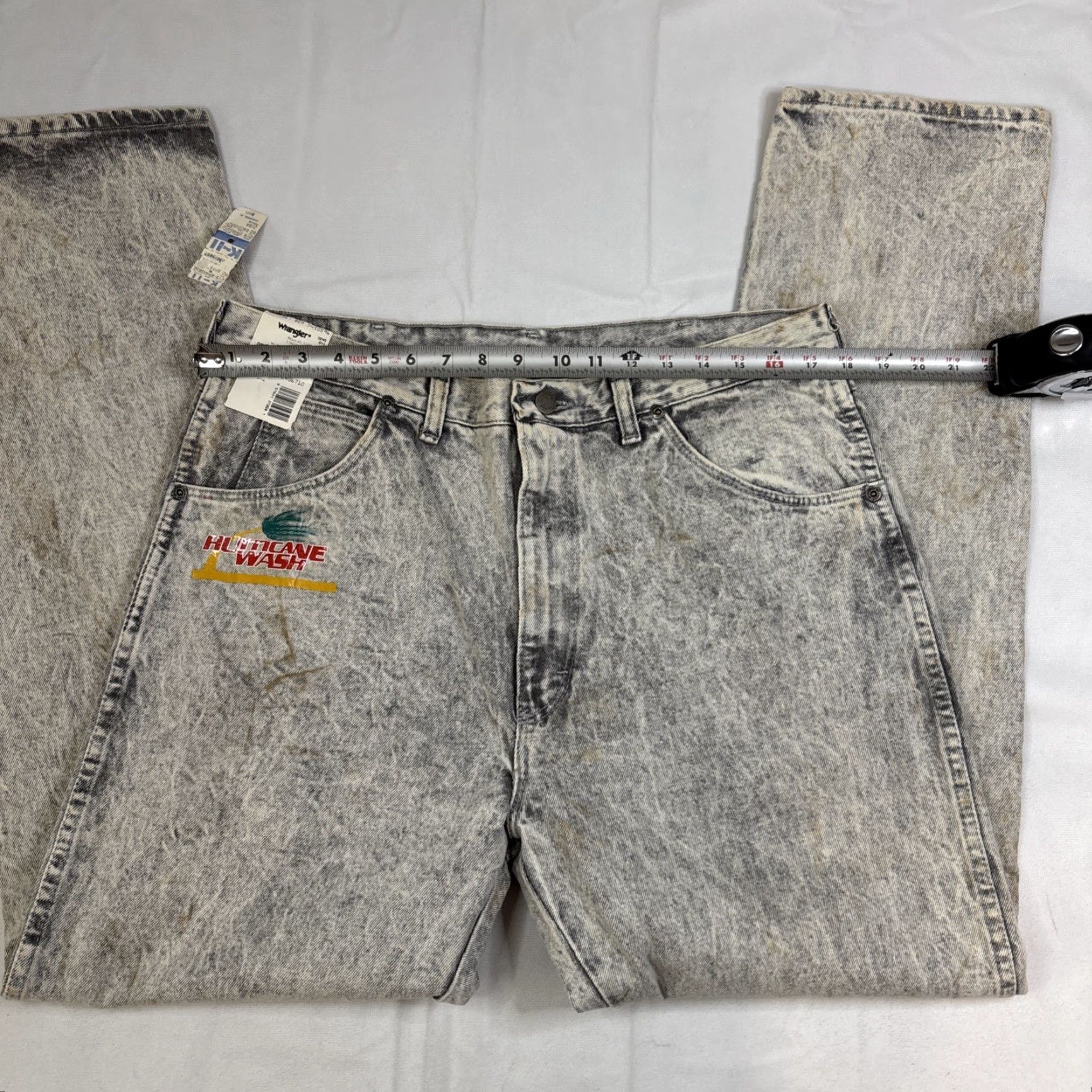 Wrangler VINTAGE Wrangler Jeans Men’s 38x32 Gray Acid Wash NWT 90s Deadstock Straight Jeans Mens Size US 38 / EU 54 - 7 Thumbnail