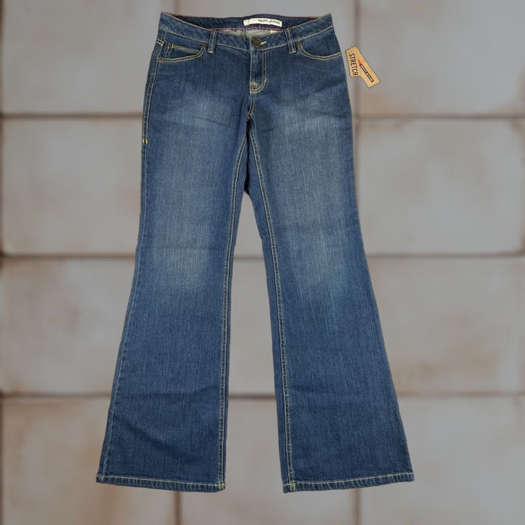 Vintage DNKY Times Square Jeans Dark Wash Stretch Blue Jeans 30 Regular Mens Womens Juniors 90s Bohemian City Size 30" / US 8 / IT 44 - 1 Thumbnail