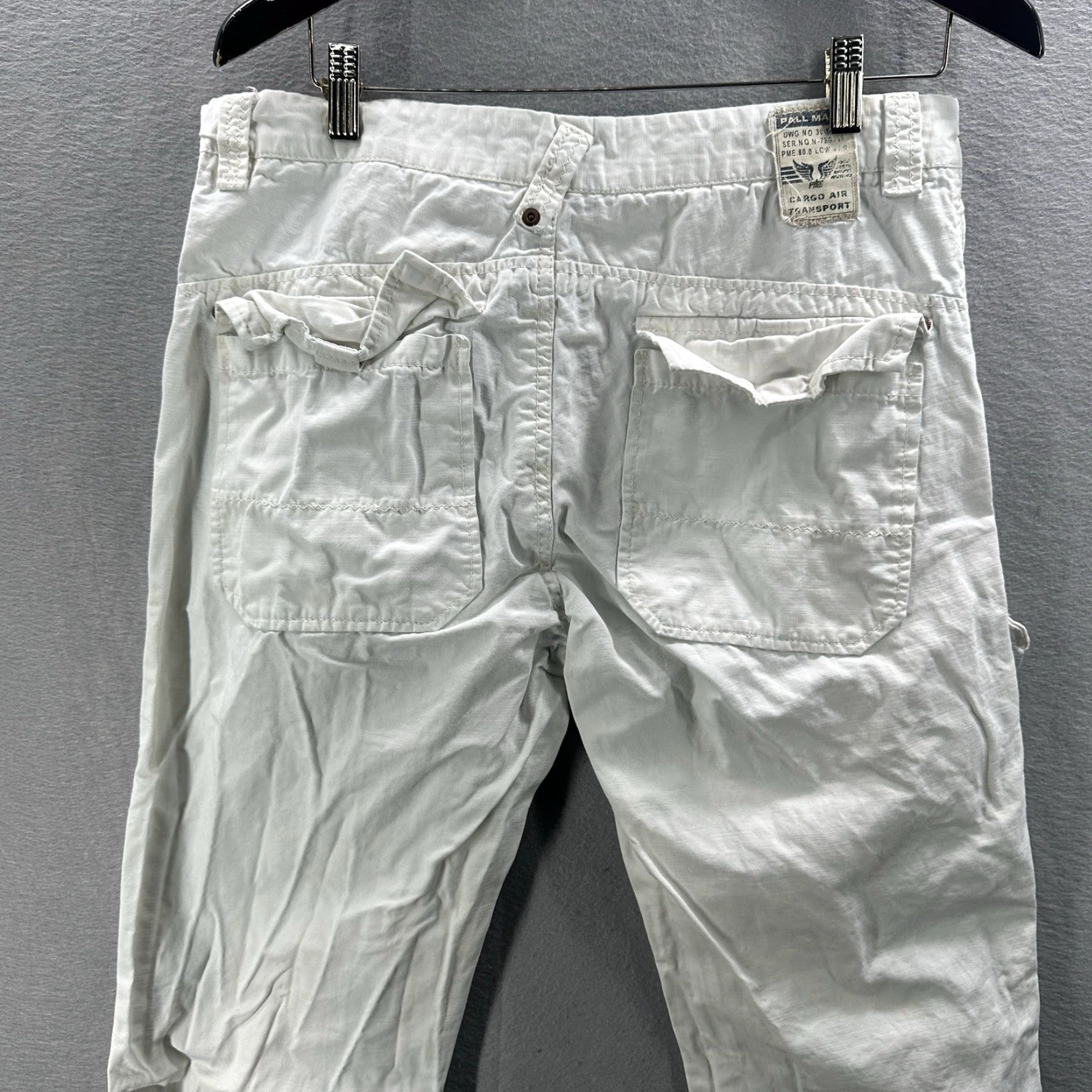 Vintage Pall Mall Mens Cargo Pants 32 Vintage Ivory Pall Mall Cargo Straight Regular Vintage y2k Preppy Beach Boho 90s Mens Size US 32 / EU 48 - 6 Thumbnail