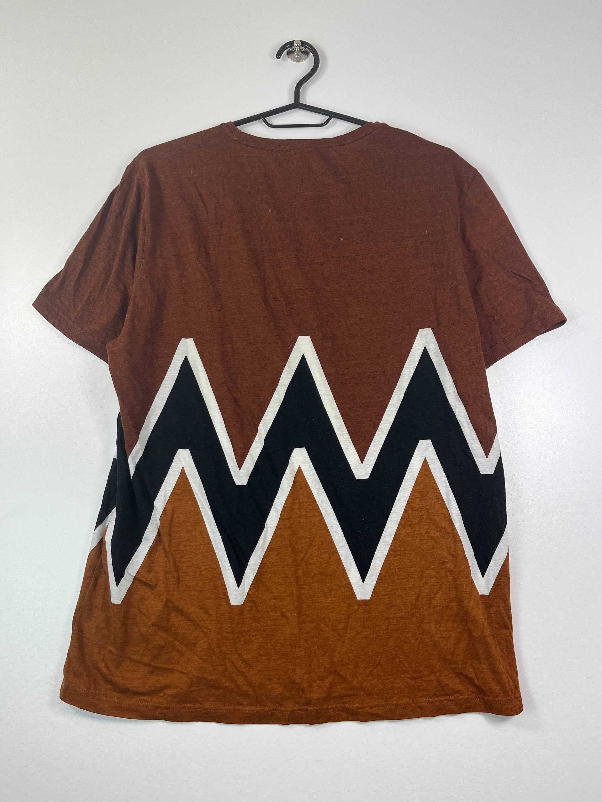 Burberry Prorsum Zig Zag Graphic T-Shirt Brown Black Size L 