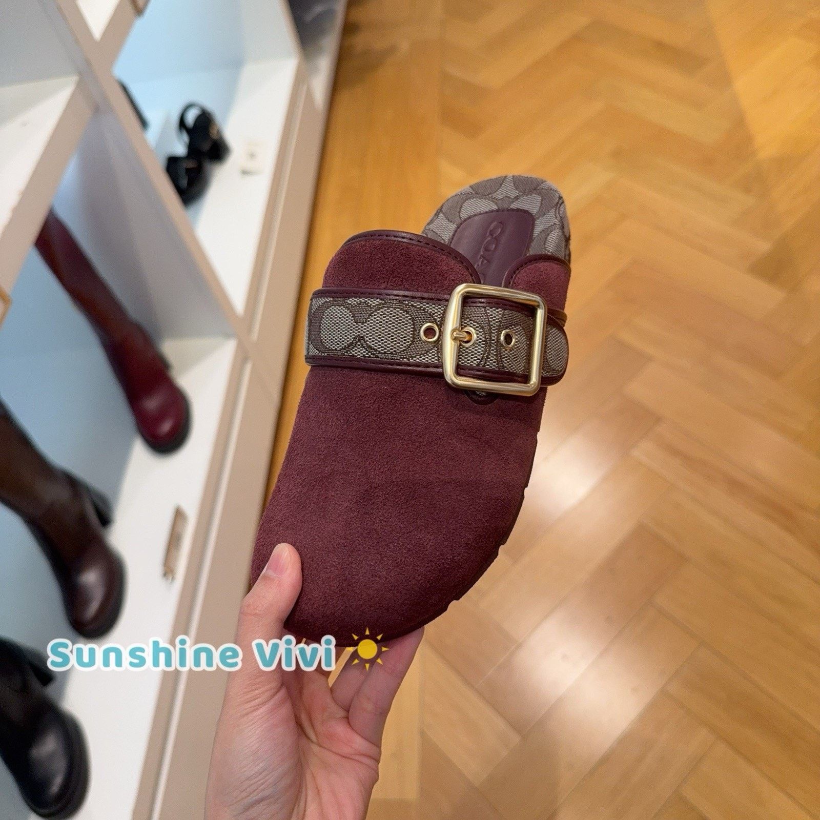 Coach NWT Coach Woman Archival Buckle Clog Shoes Merlot CCO05 us 7 Size US 7 / IT 37 - 1 Thumbnail