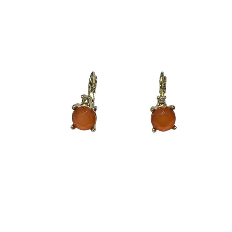 non Vintage Orange Gemstone Drop Earrings Gold Tone Jewelry Size ONE SIZE - 1 Thumbnail