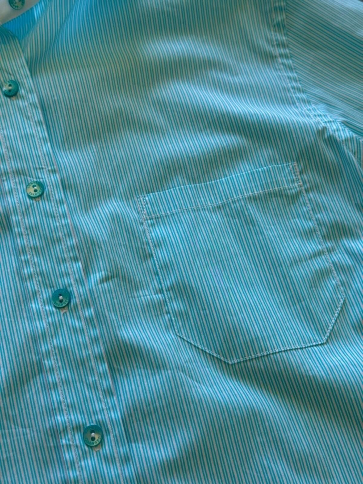 Robert Talbott Audrey Talbott / Striped Button Down Shirt / Blue White Size XS / US 0-2 / IT 36-38 - 4 Thumbnail