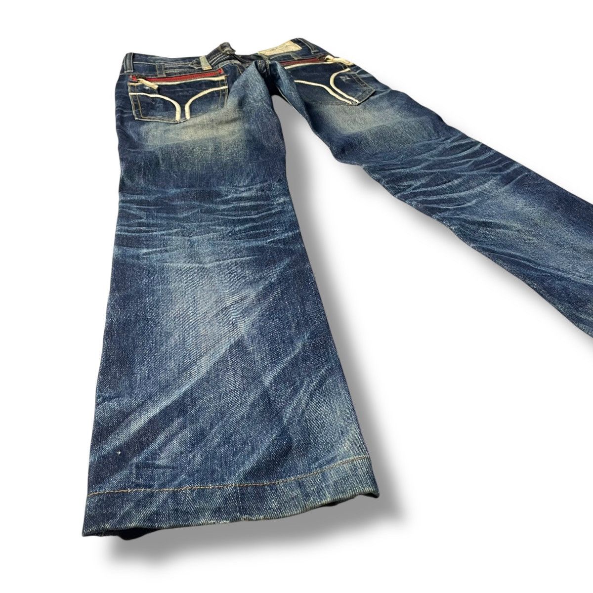 If Six Was Nine × Japanese Brand × Le Grande Bleu (L.G.B.) 🇯🇵 LOLITA WASHED EXOTIC BUCKLE VINTAGE DENIM PANTS Size US 30 / EU 46 - 12 Thumbnail