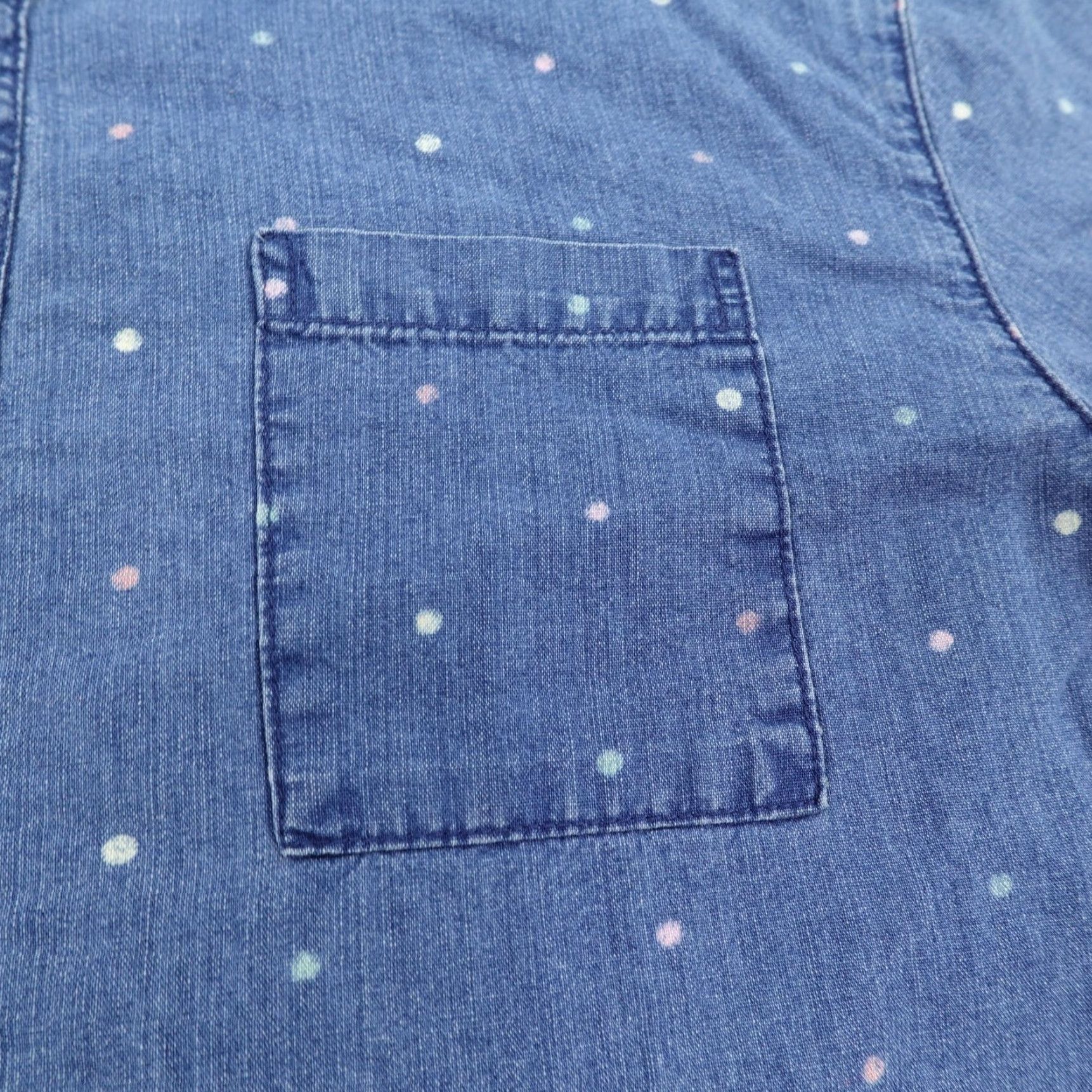 Scotch & Soda Scotch & Soda Men's Shirt Large Blue Polka Dot Chambray Button-Up Long Sleeve Size US L / EU 52-54 / 3 - 3 Thumbnail