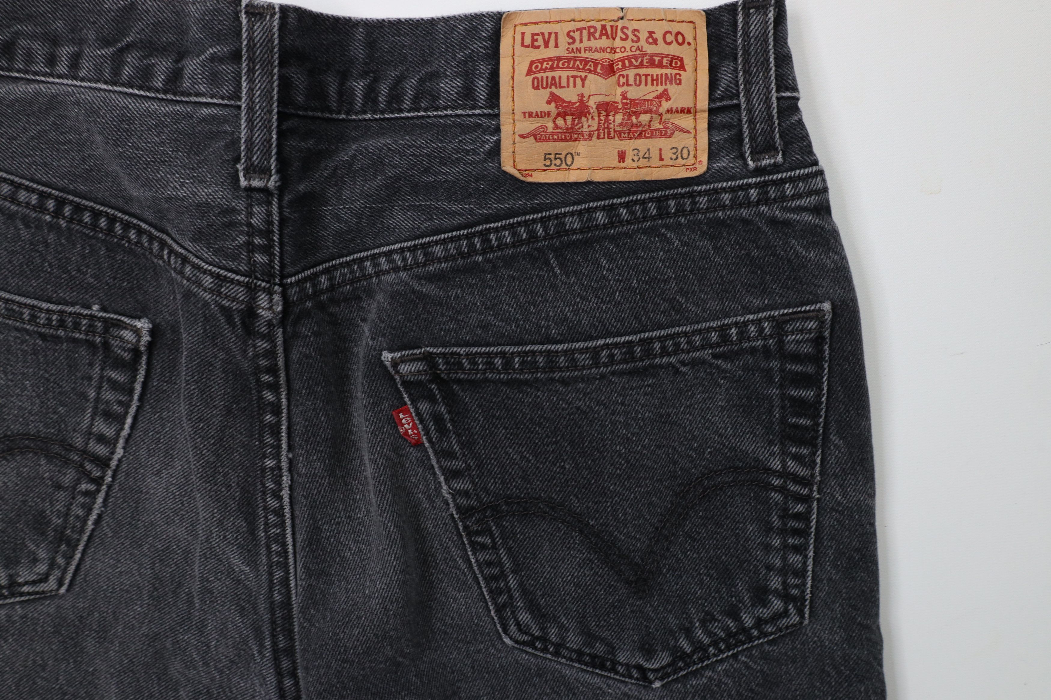 Levi's × Vintage Vintage Y2K 2005 Levis 550 Fit Denim Jeans Black Cotton Size 32 - 14 Thumbnail