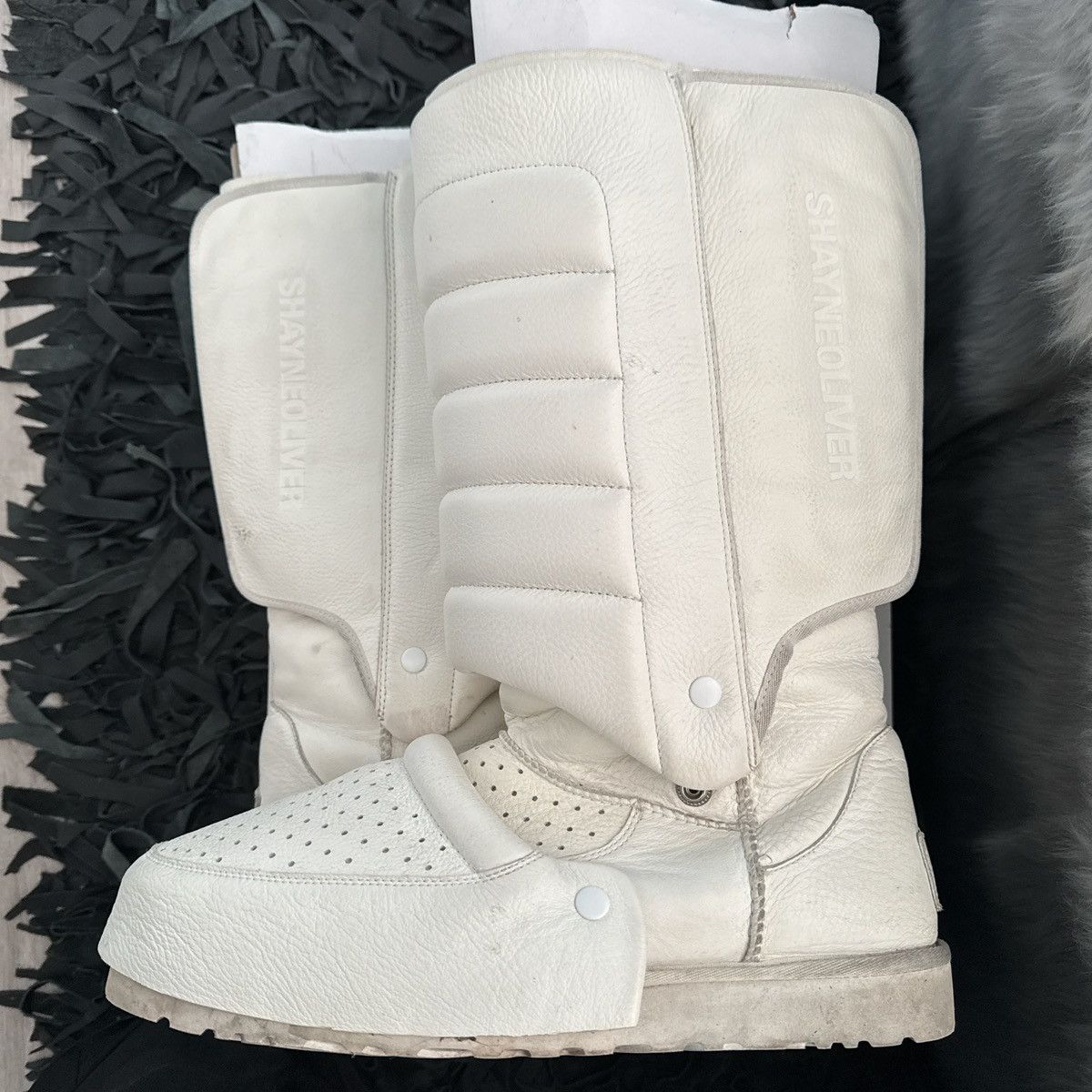 Hood By Air × Ugg Shayne Oliver x Ugg white armoured boots Size US 13 / EU 46 - 1 Thumbnail