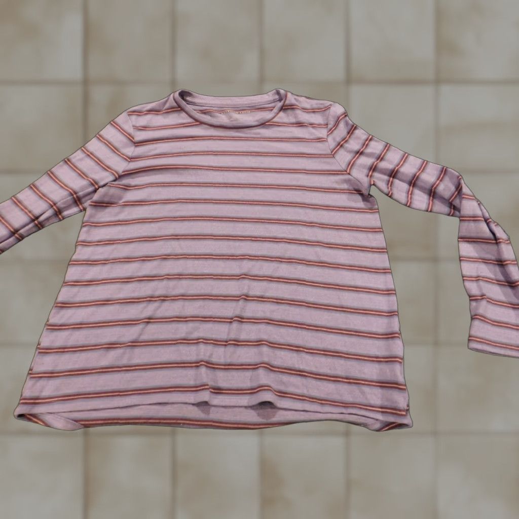 American Eagle Outfitters American Eagle Outfitters Blouse Womens Medium Purple Striped Raglan Sleeve Knit Collared Button-Down Pocket Short Sleeve? Size M / US 6-8 / IT 42-44 - 1 Thumbnail