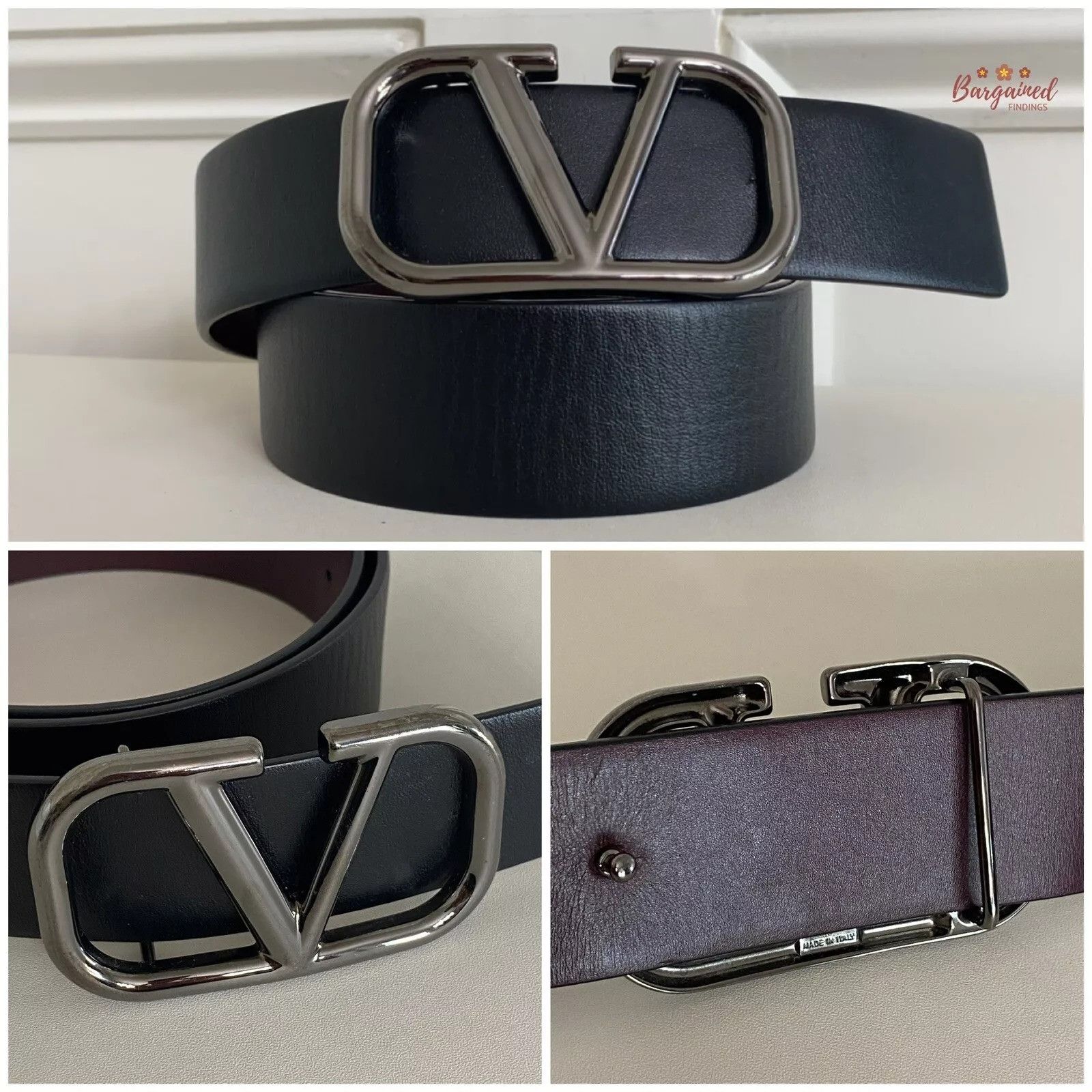 Valentino VALENTINO GARAVANI Chocolate Calfskin VLogo Signature Belt Size 28 - 4 Thumbnail