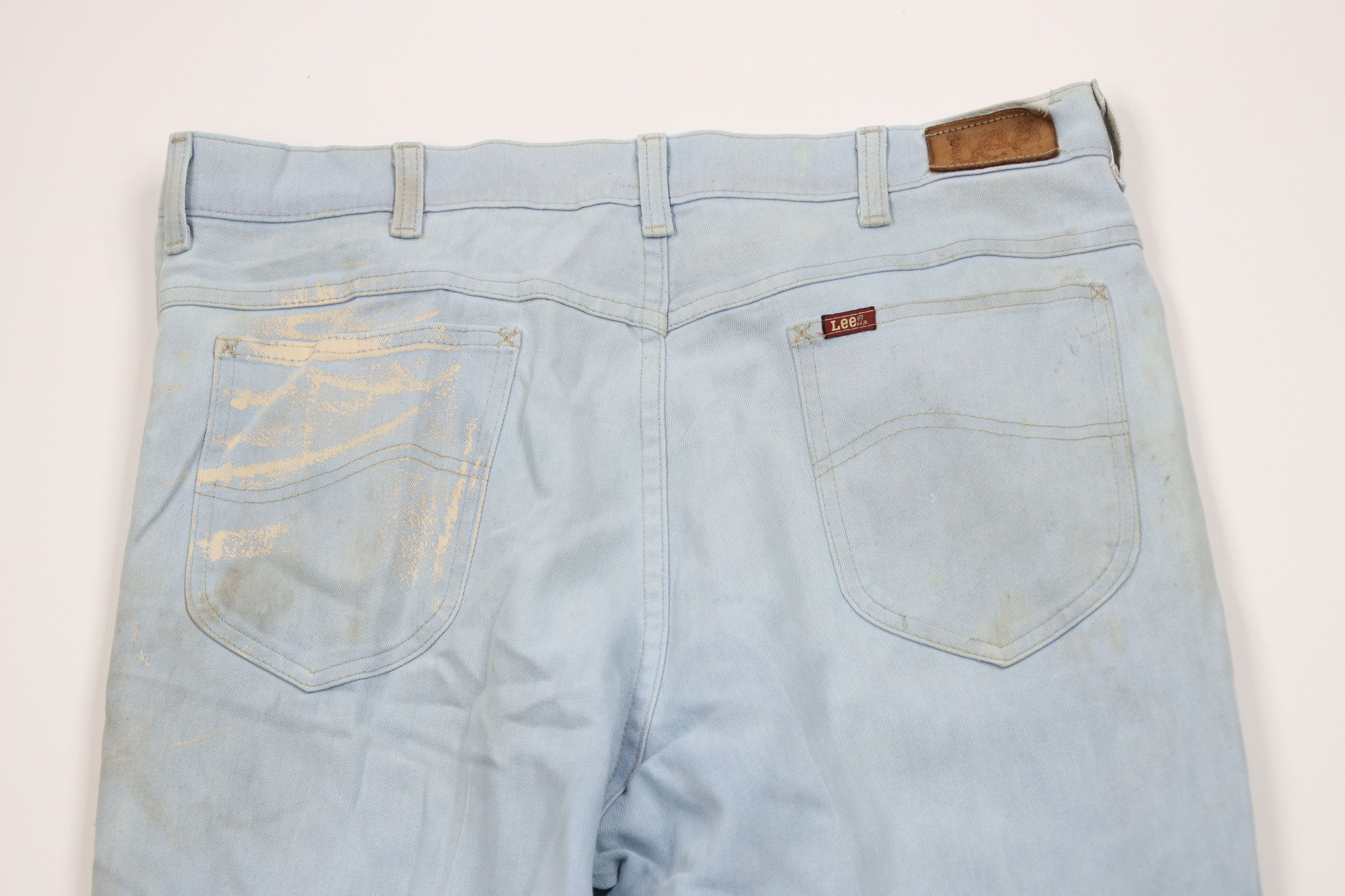 Lee Vintage 70s Lee Flared Wide Leg Denim Jeans Blue USA Size US 36 / EU 52 - 12 Thumbnail