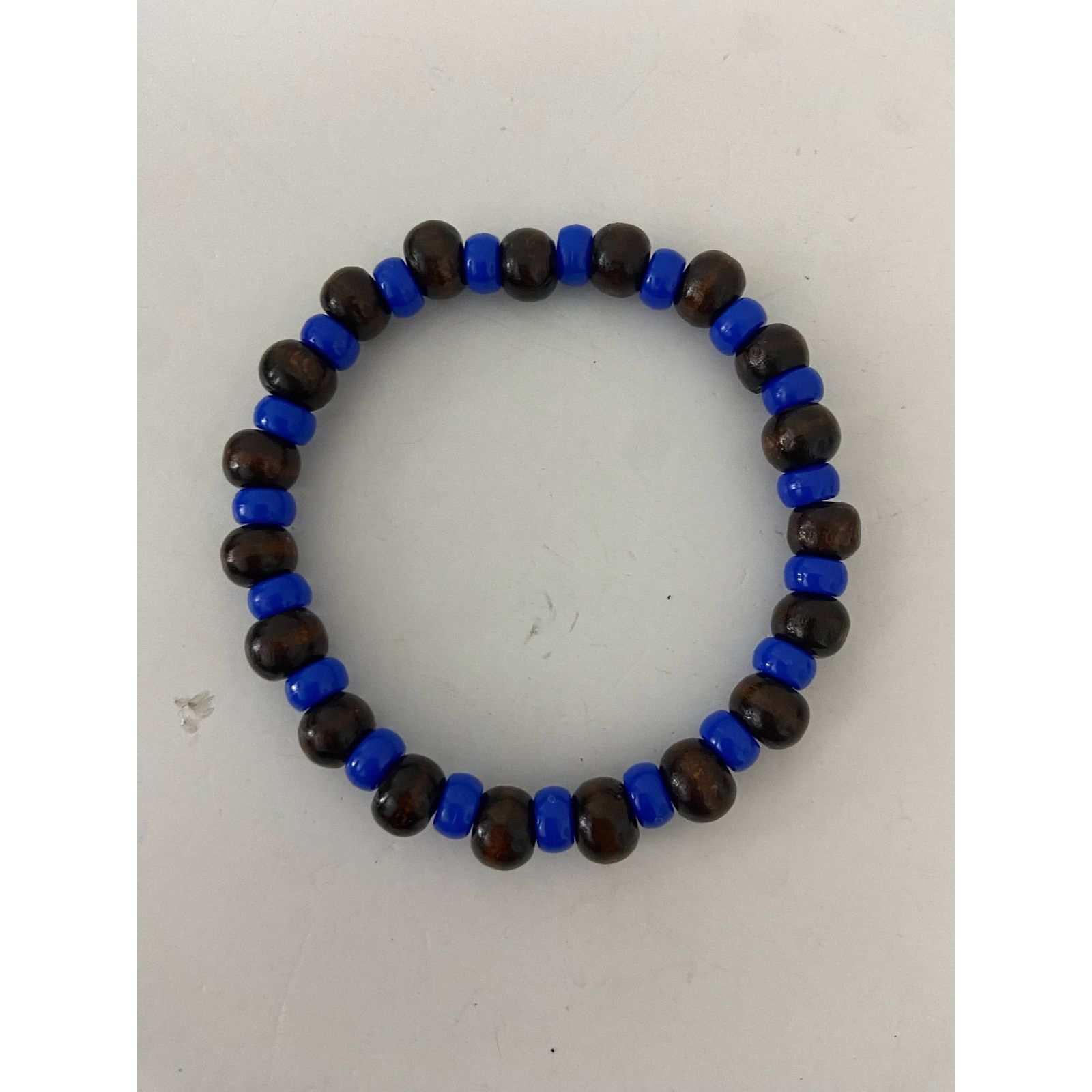 Handmade dark brown wood bead bracelet handmade Size ONE SIZE - 4 Thumbnail