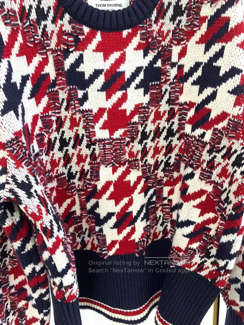 Thom Browne Thom Browne Red Houndstooth Sweater Size US S / EU 44-46 / 1 - 2 Thumbnail