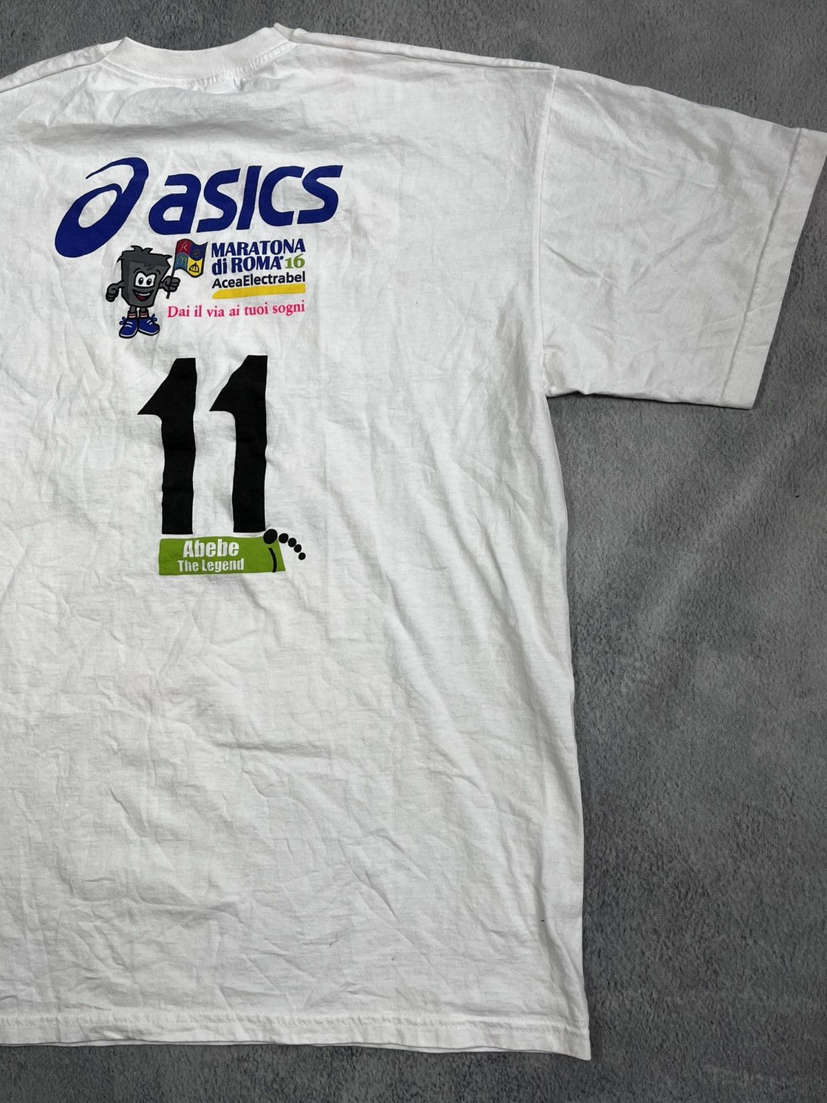 Asics × Vintage Vintage Y2K ASICS 2010 Roma marathon big logo tee XL Size US XL / EU 56 / 4 - 11 Thumbnail