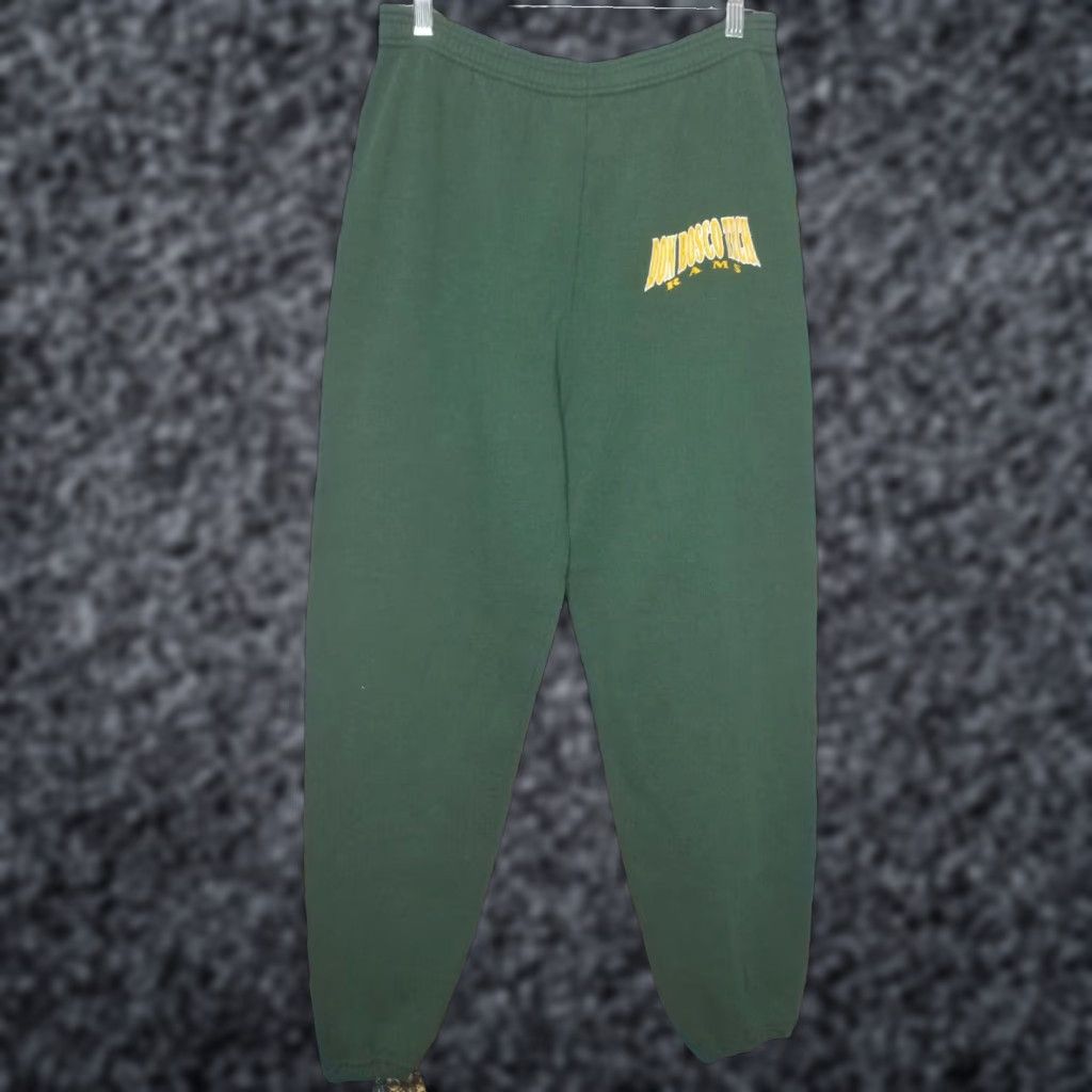 Jerzees VINTAGE 80s JERZEES Mens XL Fleece Sweatpants Don Bosco Tech Rams Green Size US 36 / EU 52 - 1 Thumbnail