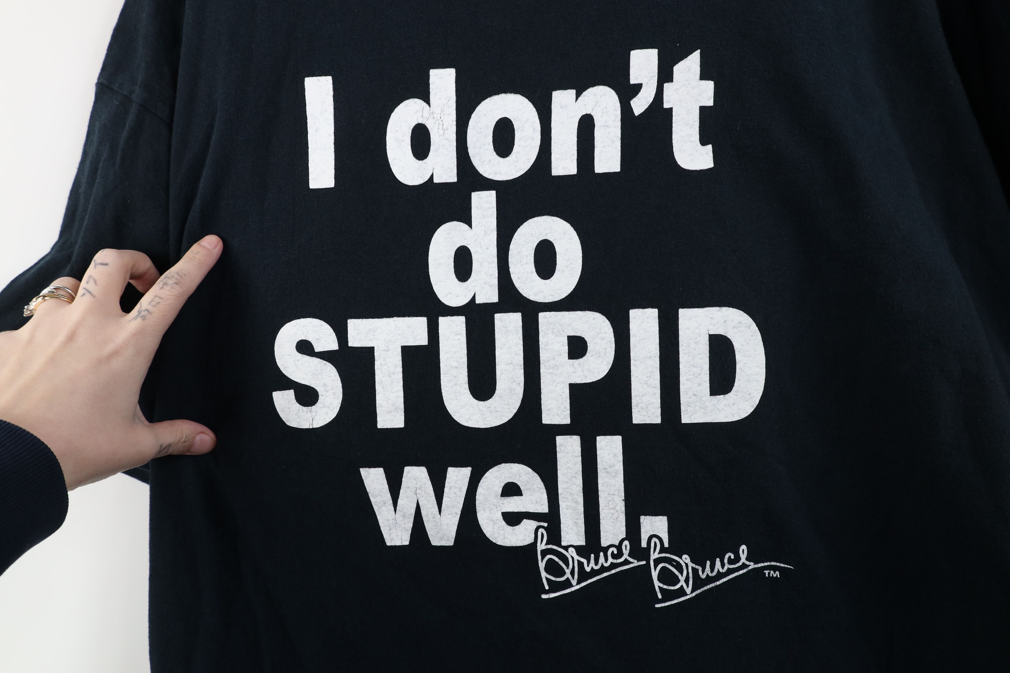 Vintage Vintage Y2K I Don't Do Stupid Well Bruce Bruce Up T-Shirt Size US XXL / EU 58 / 5 - 4 Thumbnail