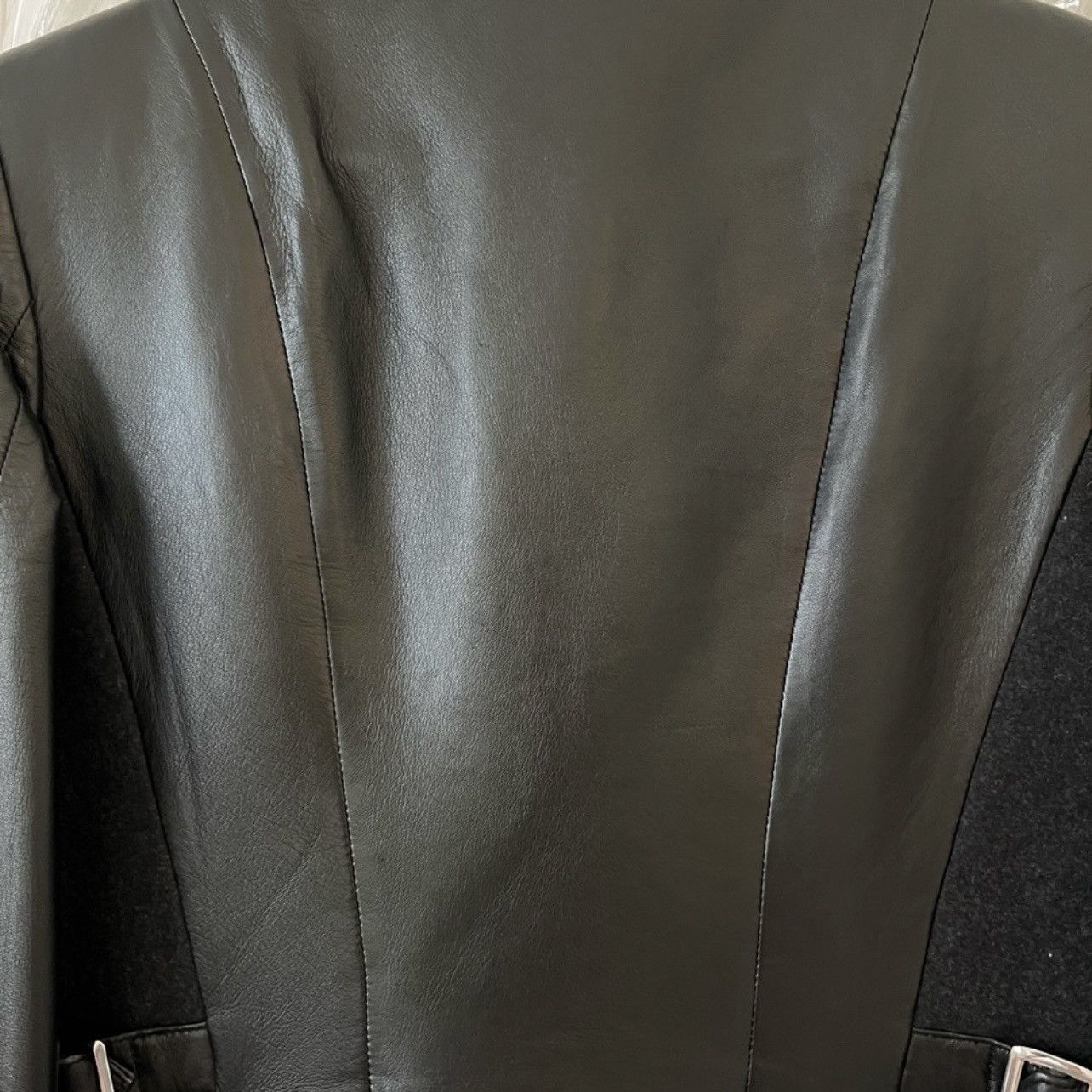 Vera Wang Vera Wang Wool & Leather Coat XS Black Size XS / US 0-2 / IT 36-38 - 5 Thumbnail