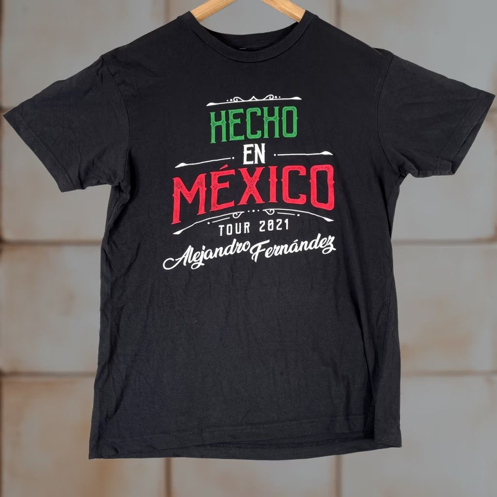 Vintage Alejandro Fernandez Hecho En Mexico Tour 2021 Shirt Mens Medium Black Graphic Size US M / EU 48-50 / 2 - 1 Thumbnail