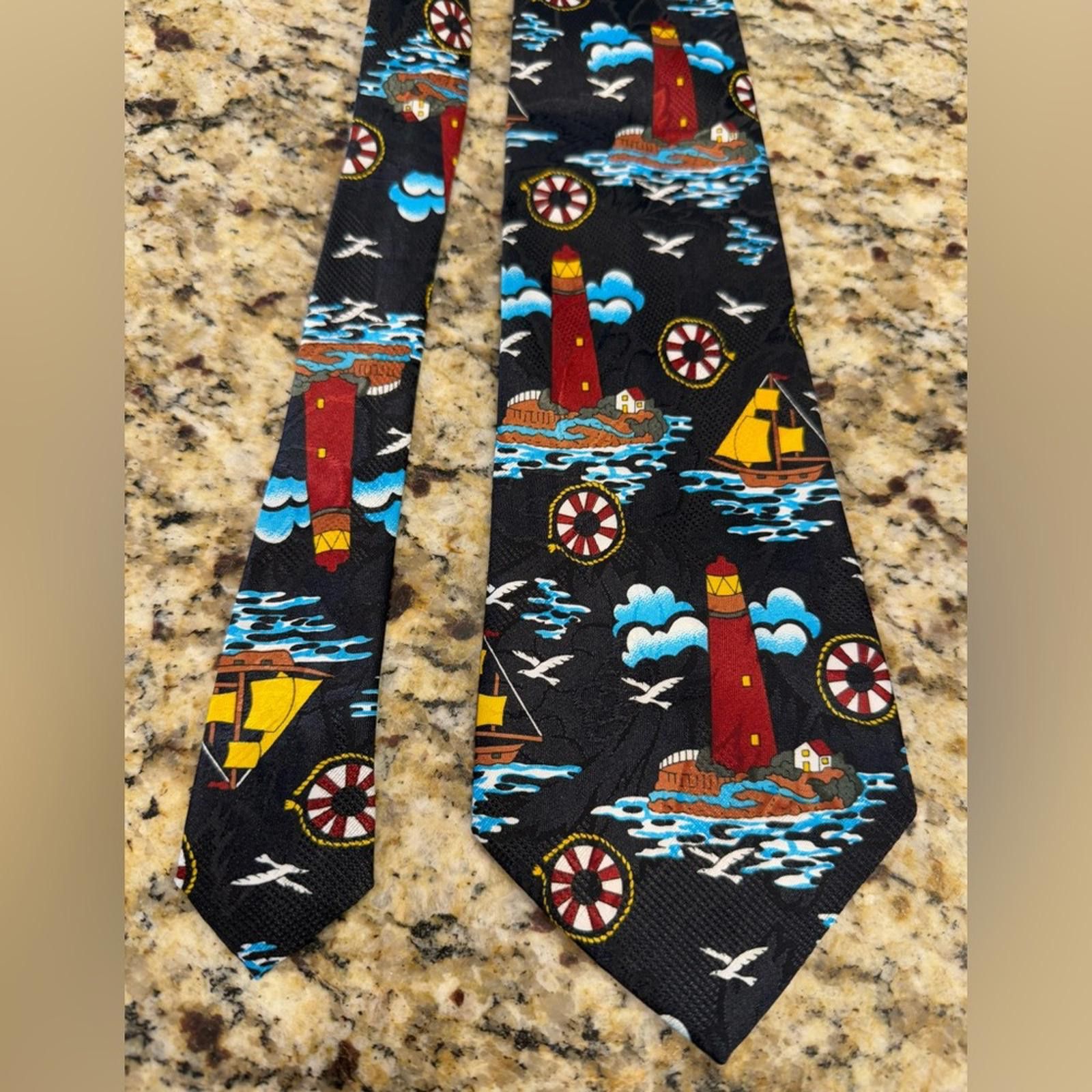 Other Renaissance handmade sailboat lighthouse nautical tie Size ONE SIZE - 1 Thumbnail