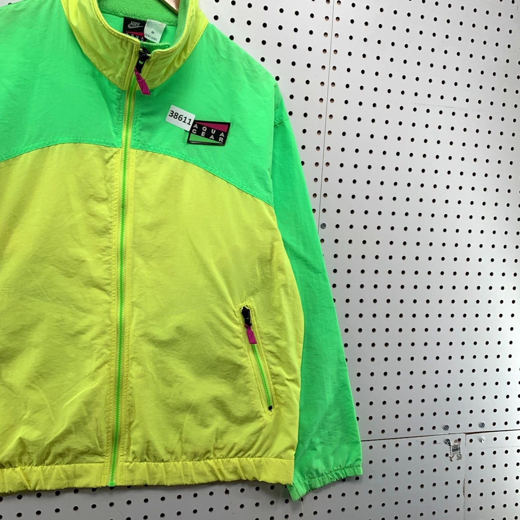 Nike Vintage NIKE Jacket Mens Medium Green Yellow 90s Aqua Gear Windbreaker Zip Size US M / EU 48-50 / 2 - 4 Thumbnail