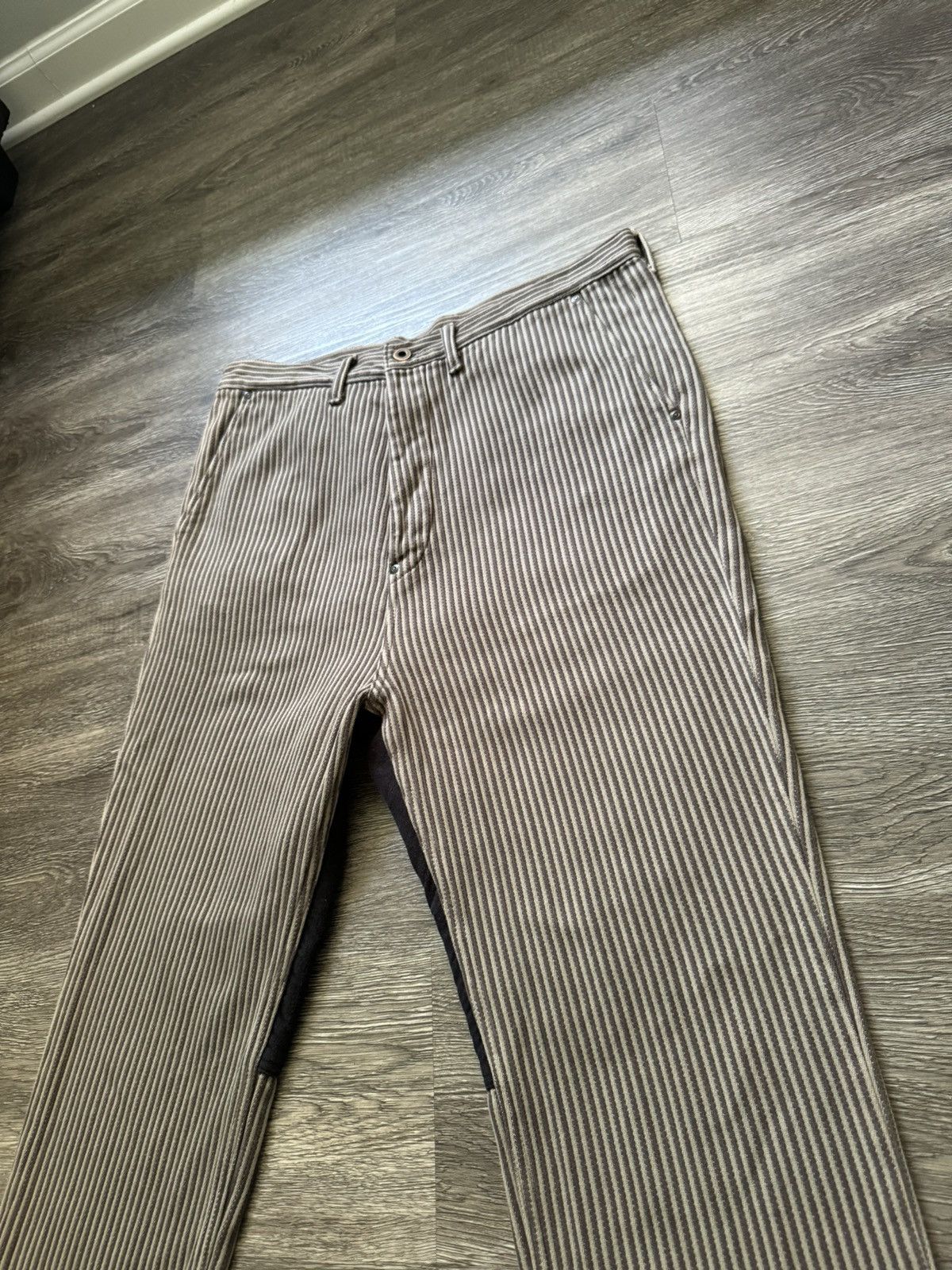 Kapital Kapital Hickory Winday Back Patch Striped Pants Workwear m Size US 34 / EU 50 - 4 Thumbnail