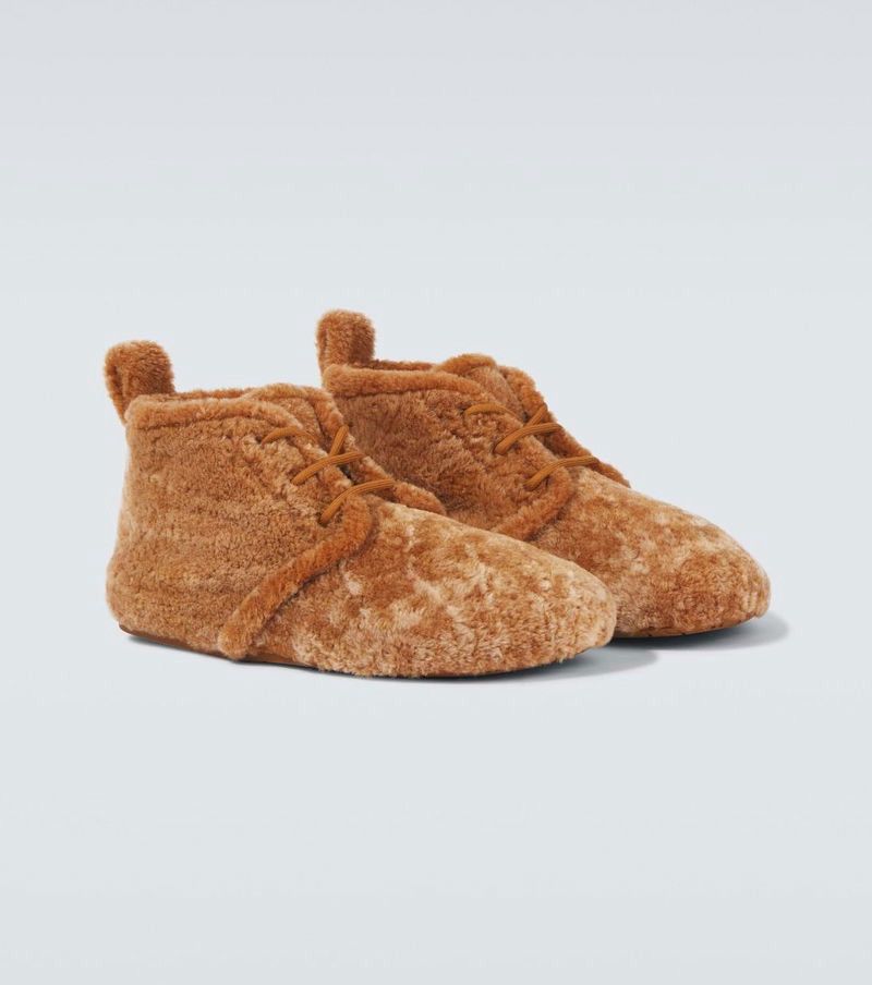 Loewe lago shearling lace-up boots Size US 9 / EU 42 - 2 Thumbnail