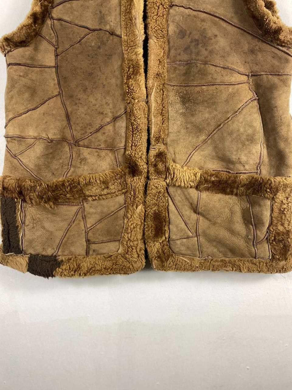 Leather houston leather patchwork vest fur lining nice design Size US L / EU 52-54 / 3 - 3 Thumbnail